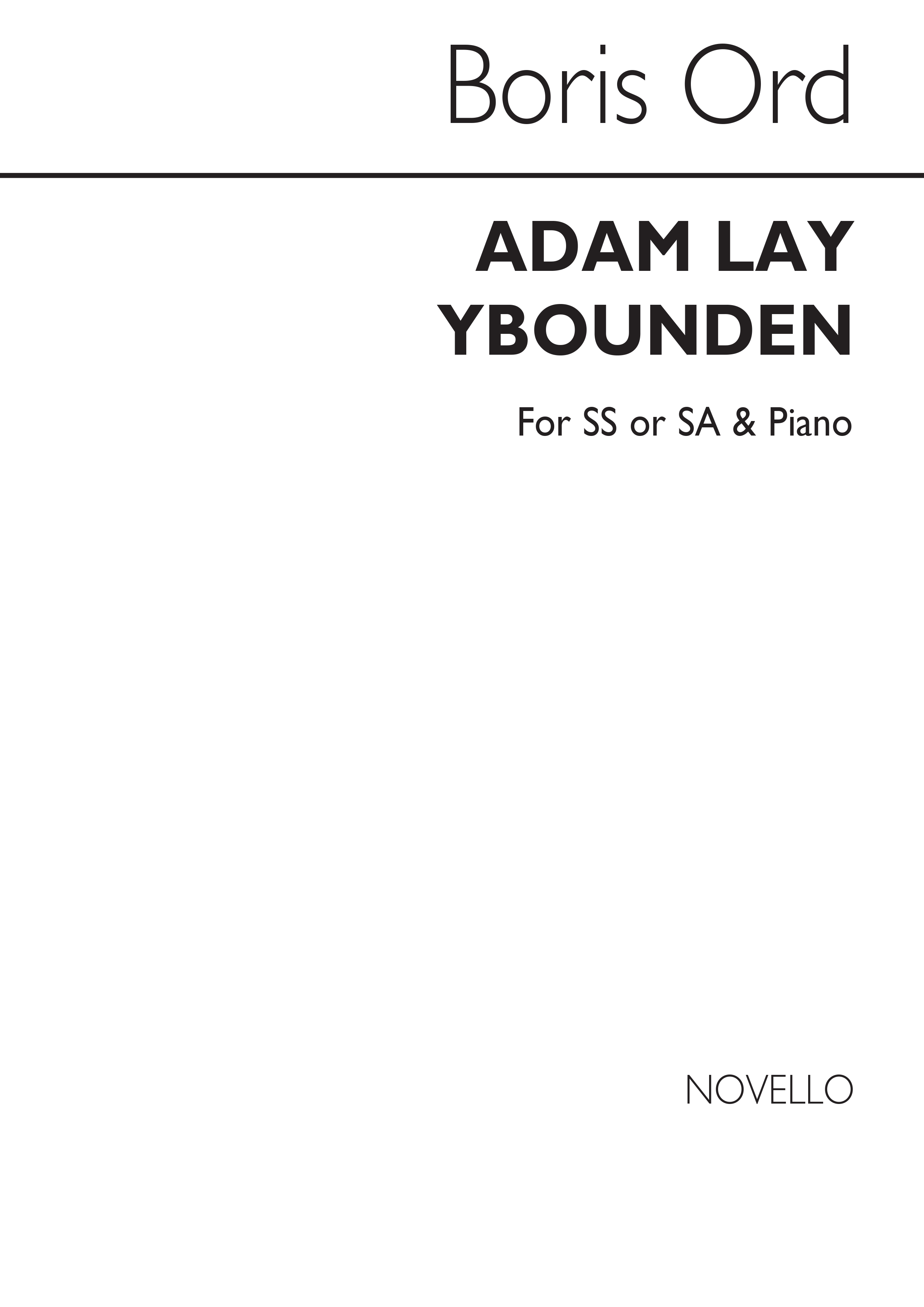 Boris Ord: Adam Lay Ybounden (Arr. Barry Rose): SSA: Vocal Score