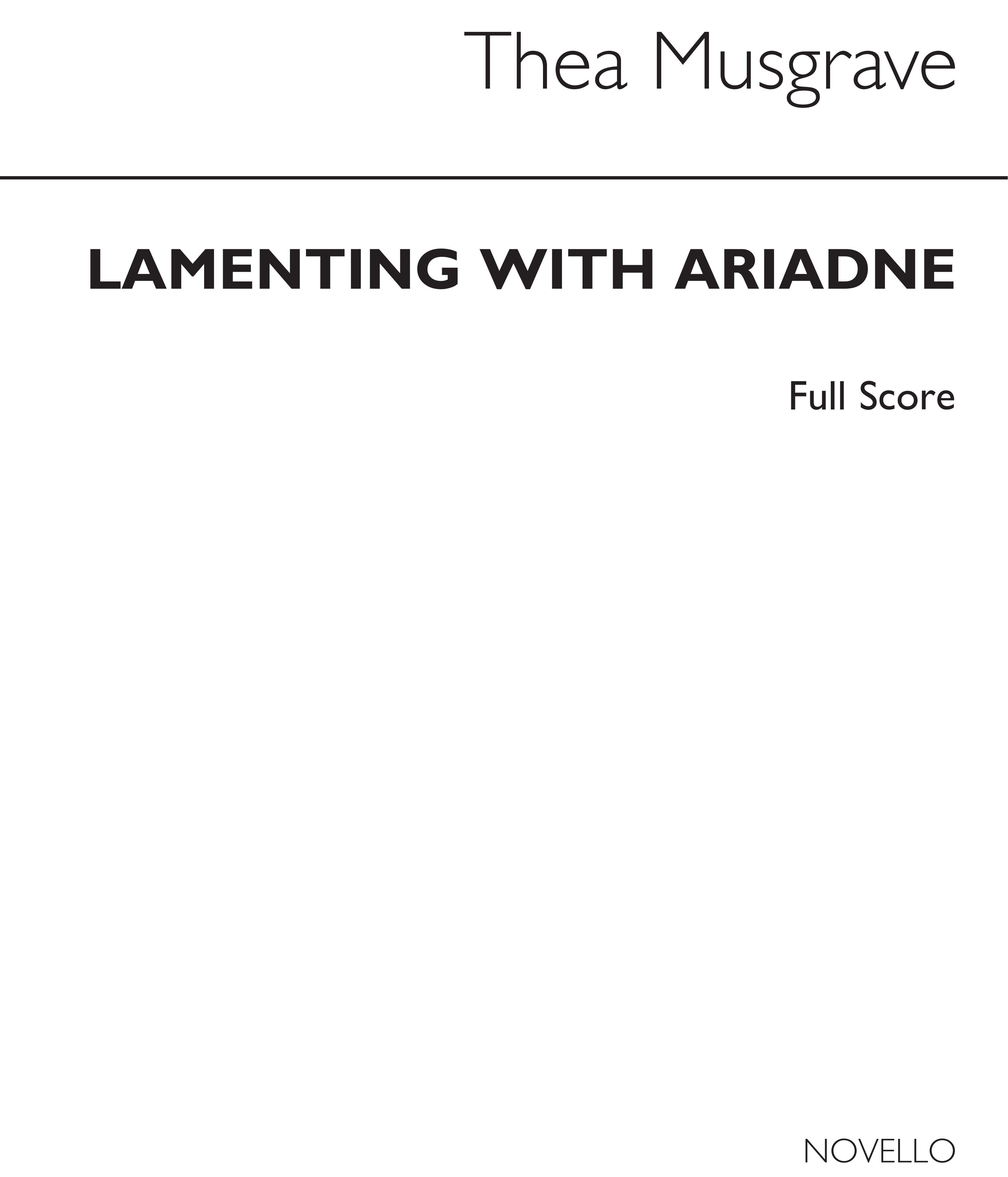 Thea Musgrave: Lamenting With Ariadne: Orchestra: Score