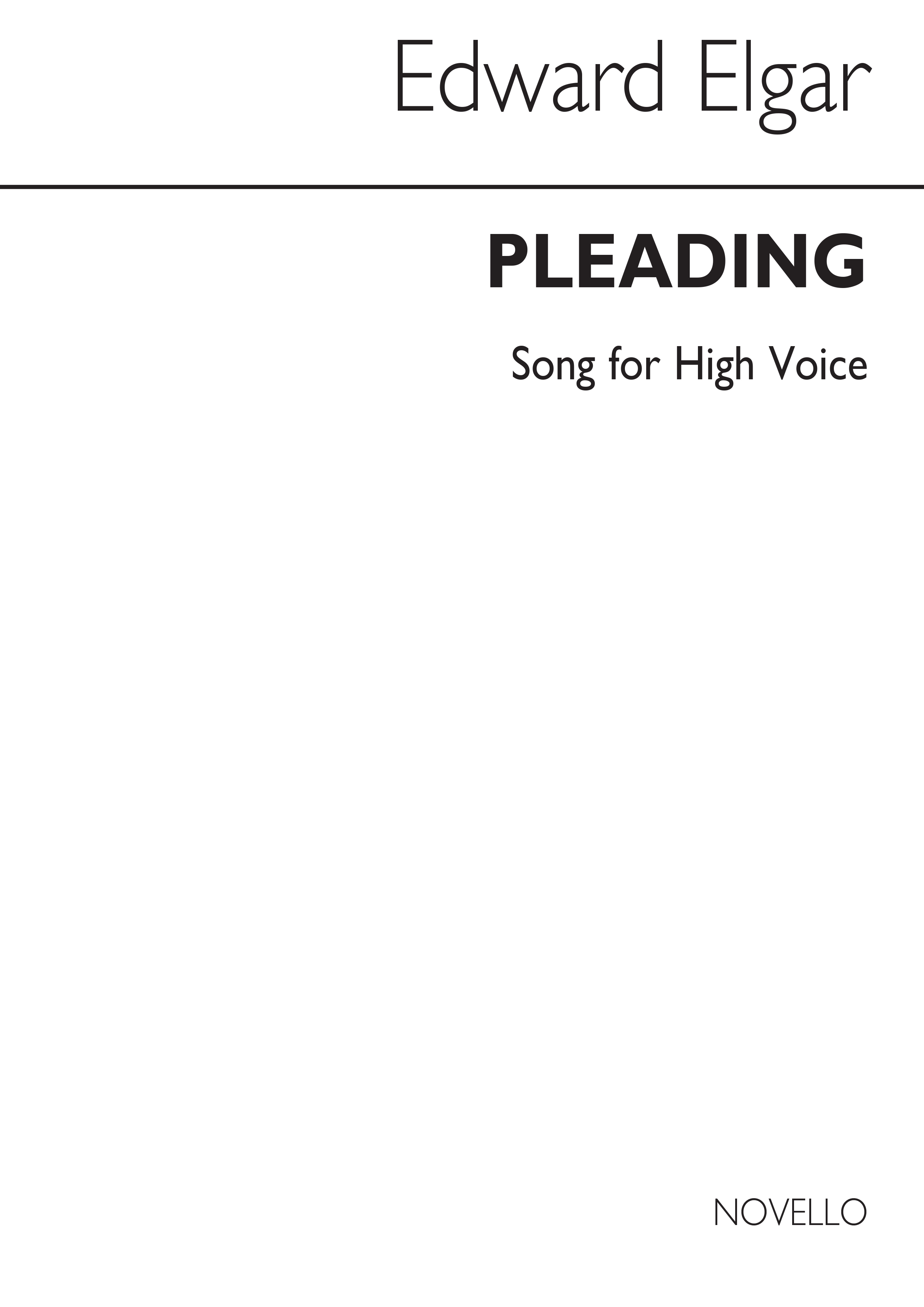 Edward Elgar: Pleading In Ab High Voice: High Voice: Vocal Work