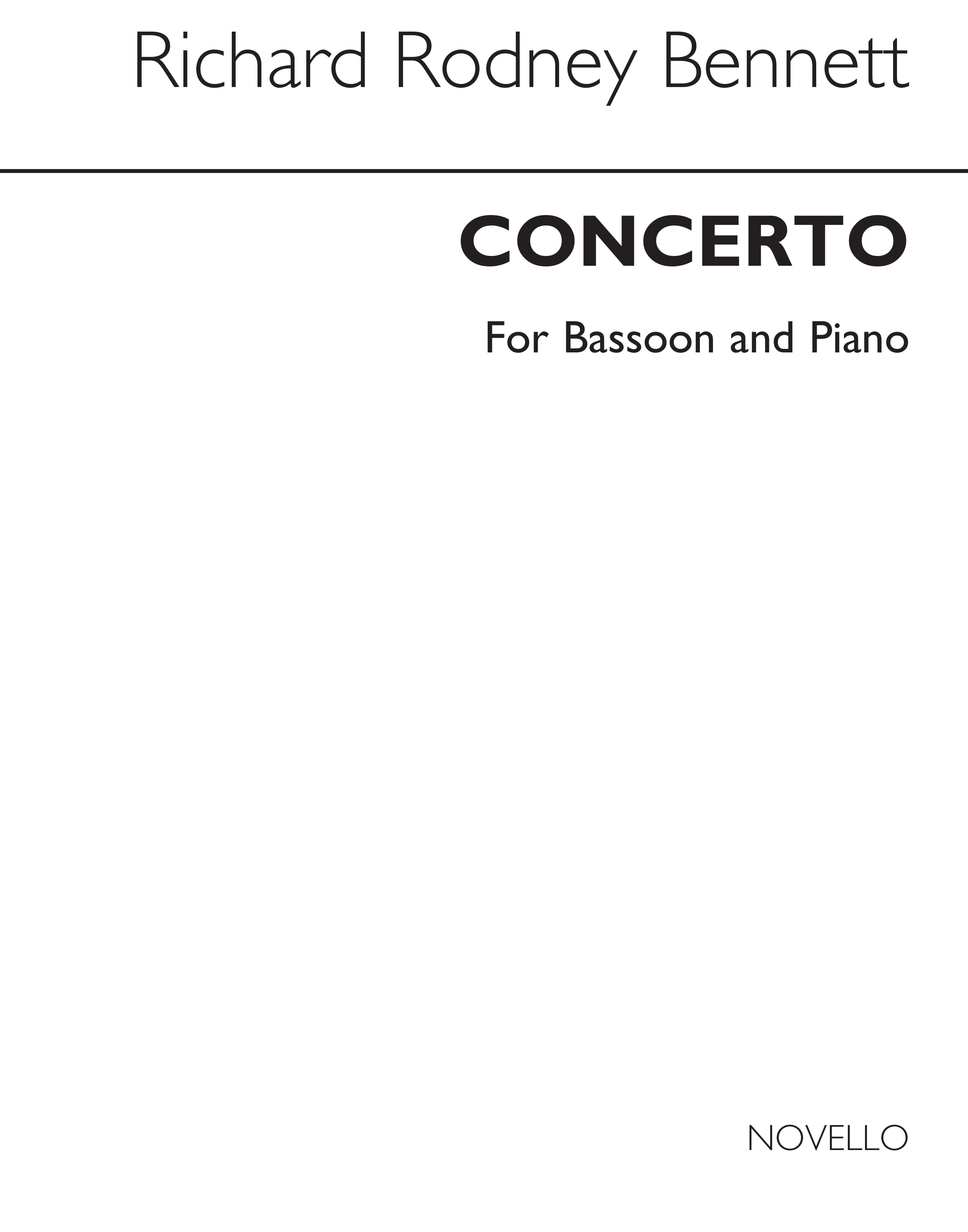 Richard Rodney Bennett: Concerto (Basson Part And Piano Reduction): Bassoon: