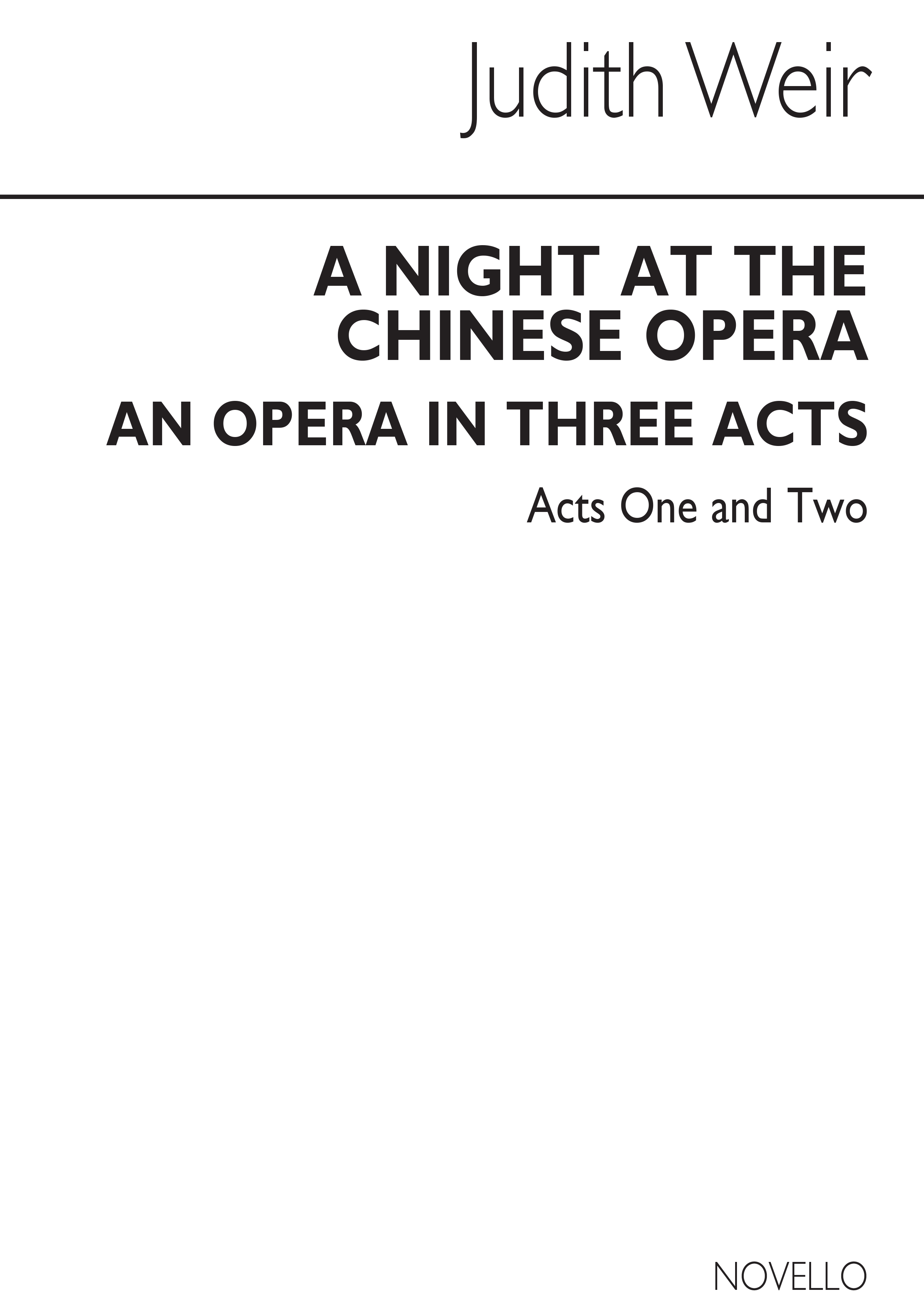 Judith Weir: A Night At The Chinese Opera (Miniature Score): Opera: Miniature
