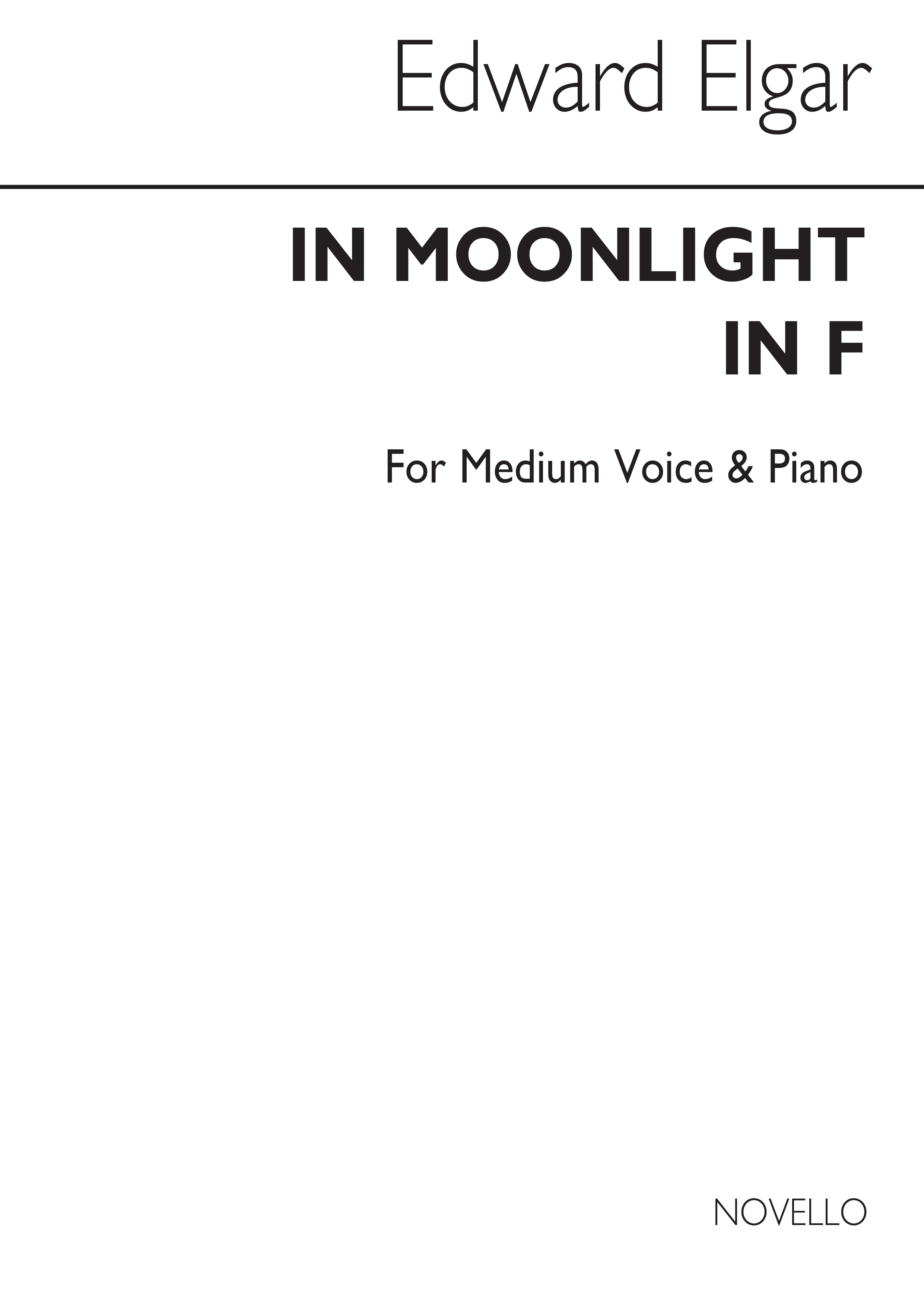In Moonlight In F Medium Voice And Piano: Voice: Vocal Score