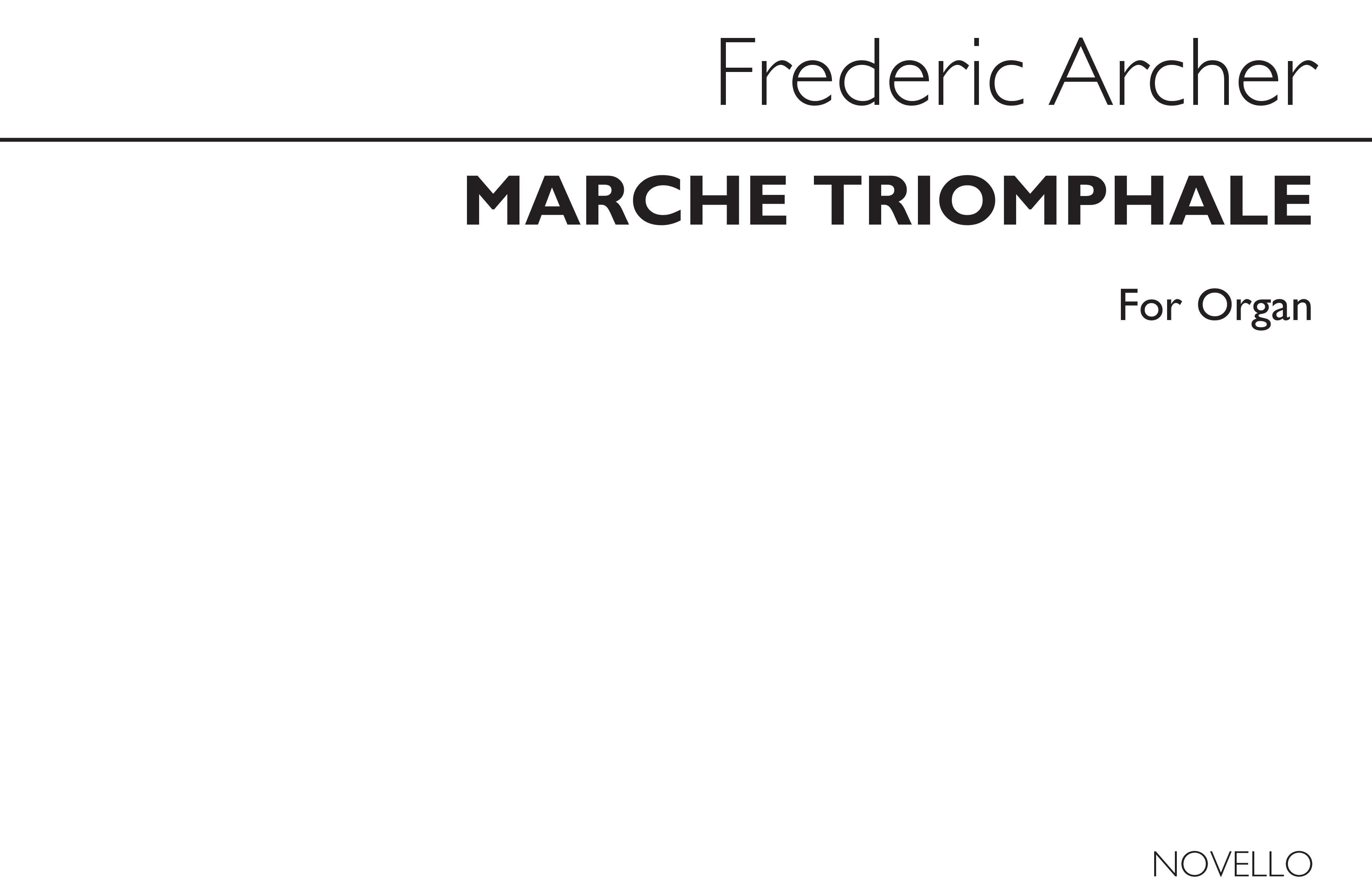 Frederic Archer: March Triomphale For Organ: Organ: Instrumental Work