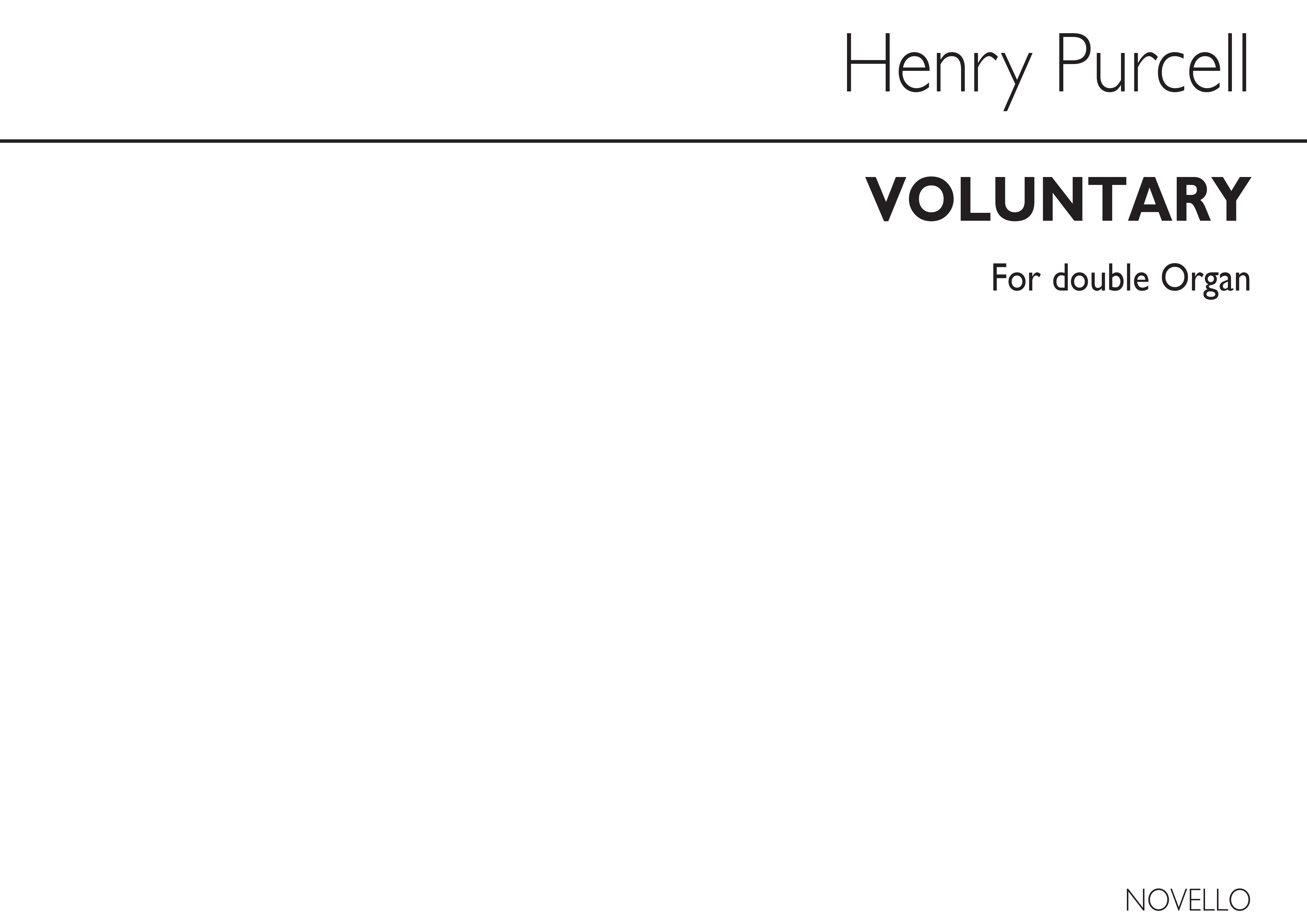 Henry Purcell: Voluntary For Double Organ: Organ: Score