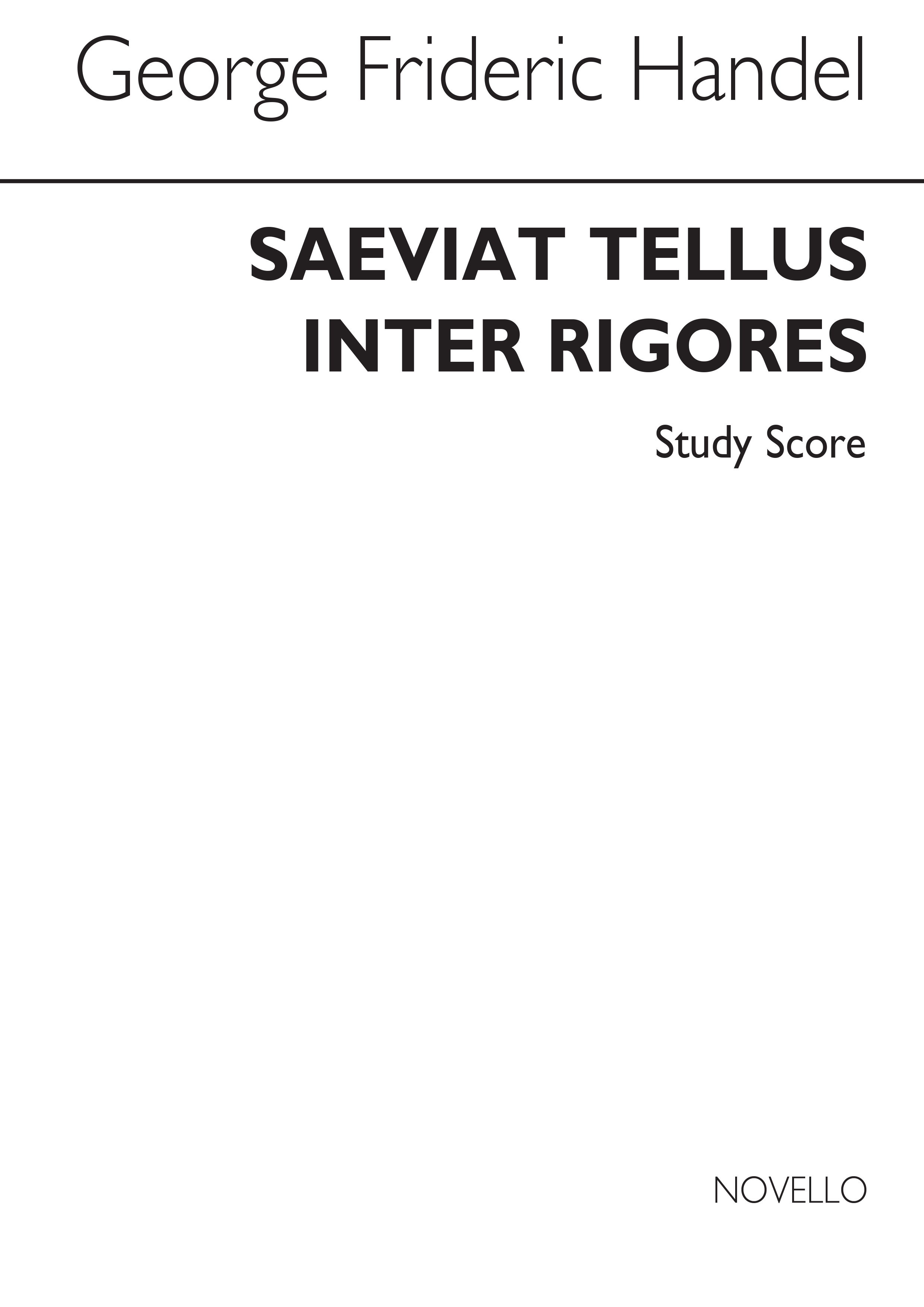 Georg Friedrich Hndel: Saeviat Tellus Inter Rigores: Soprano: Study Score