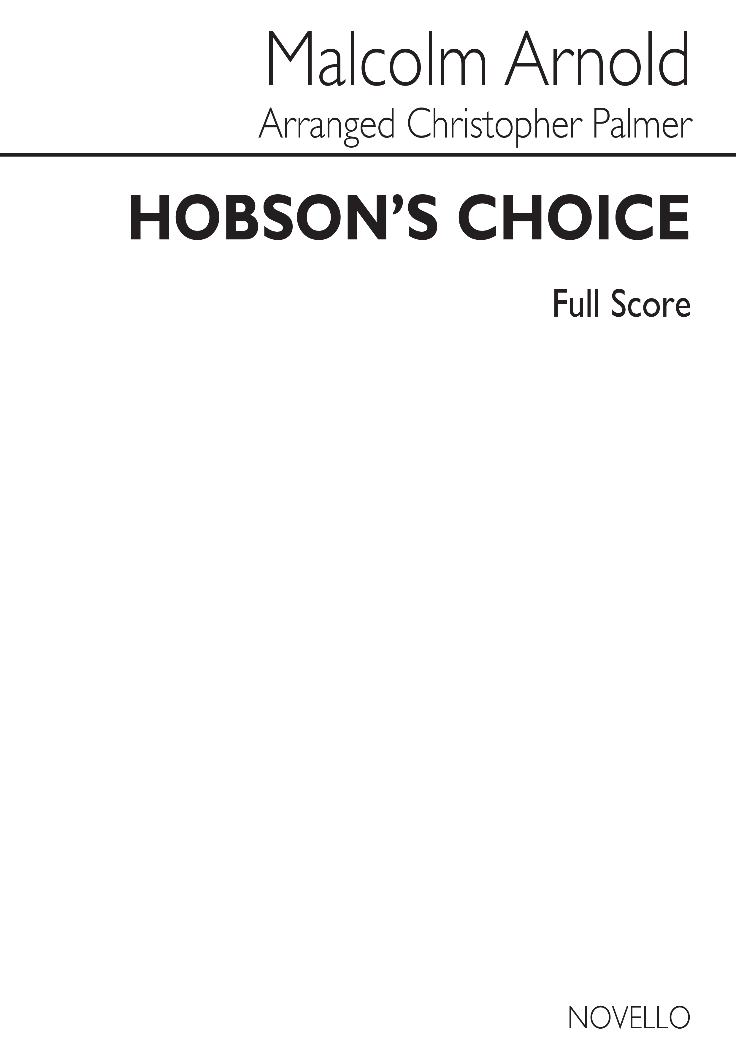 Malcolm Arnold: Hobson's Choice (Full Score): Orchestra: Score