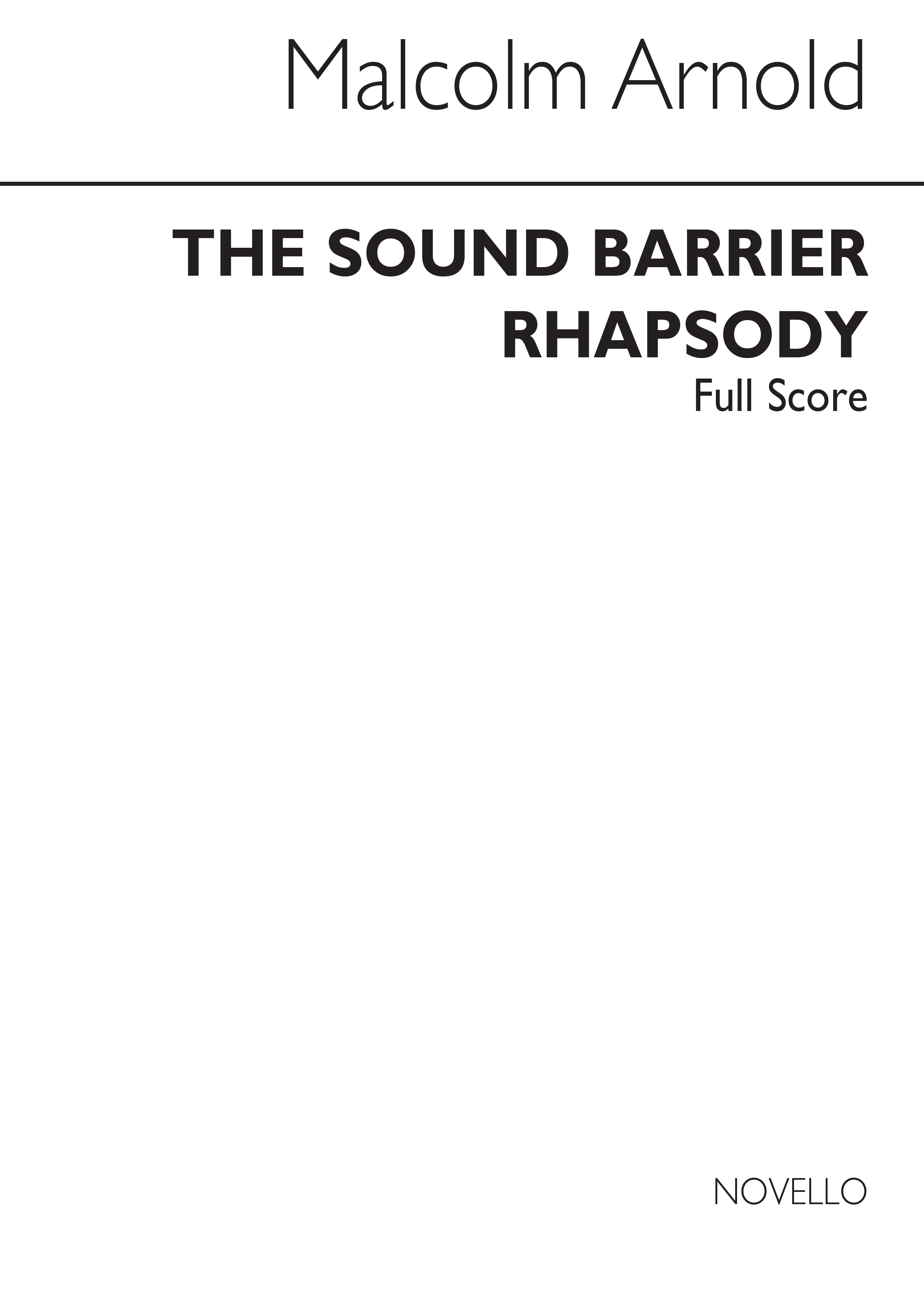 Malcolm Arnold: The Sound Barrier Rhapsody Op.38: Orchestra: Score