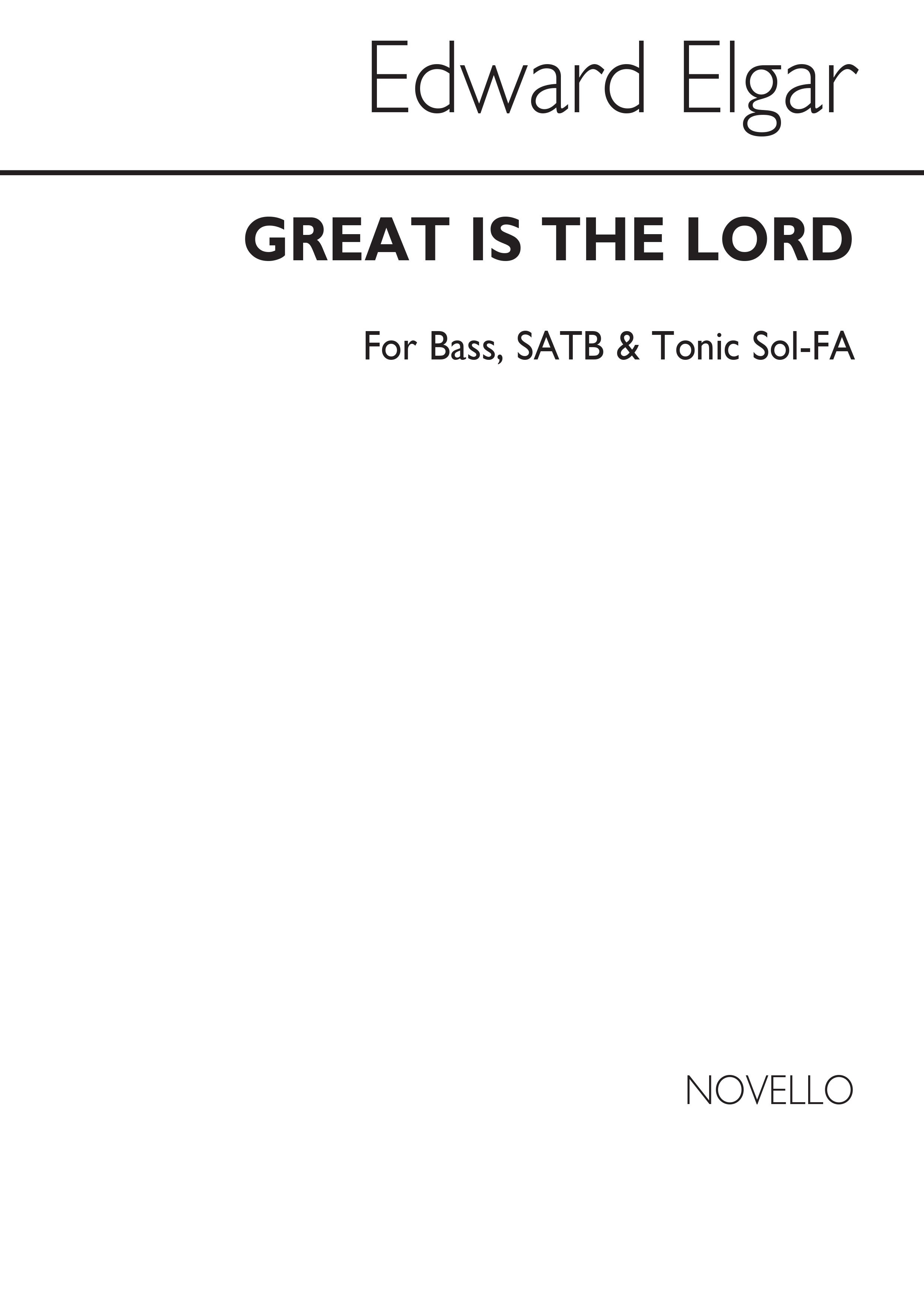 Edward Elgar: Great Is The Lord - Psalm 48 (Bass Solo/SATB): SATB: Vocal Score