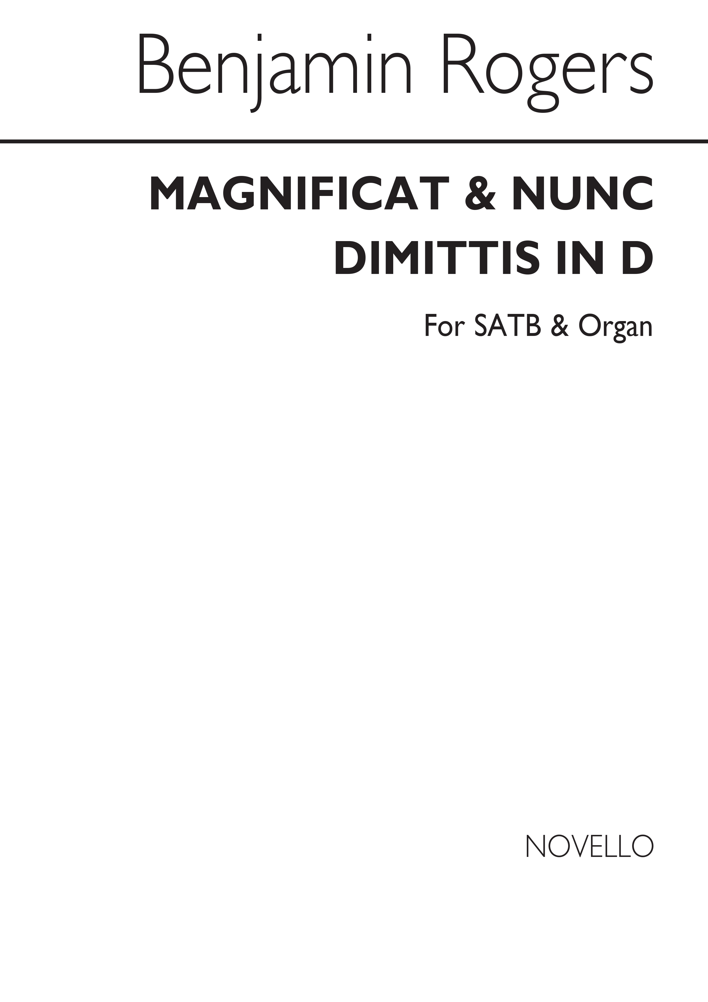 Magnificat And Nunc Dimittis In D: SATB: Single Sheet
