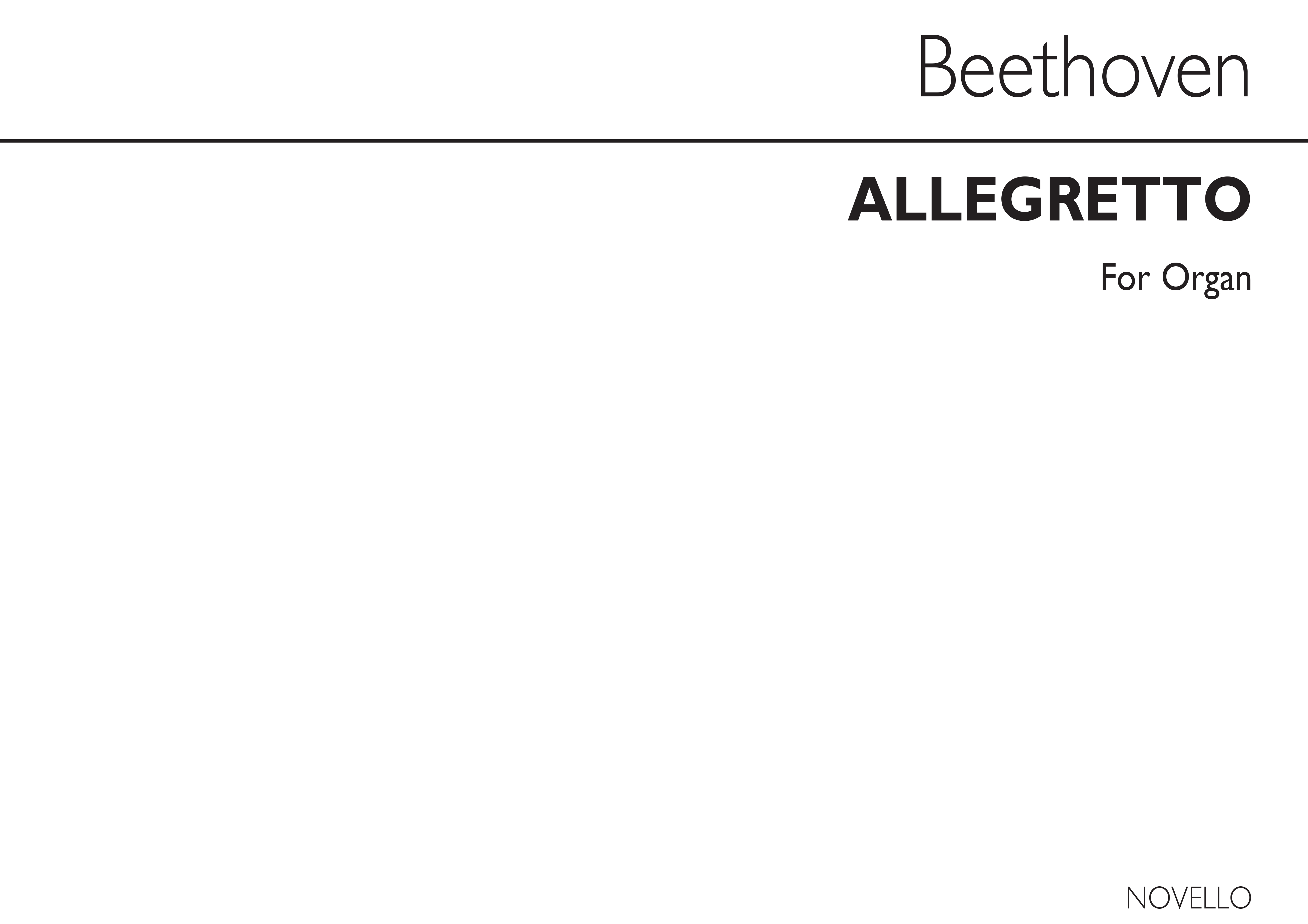 Beethoven Allegretto Organ: Organ: Single Sheet