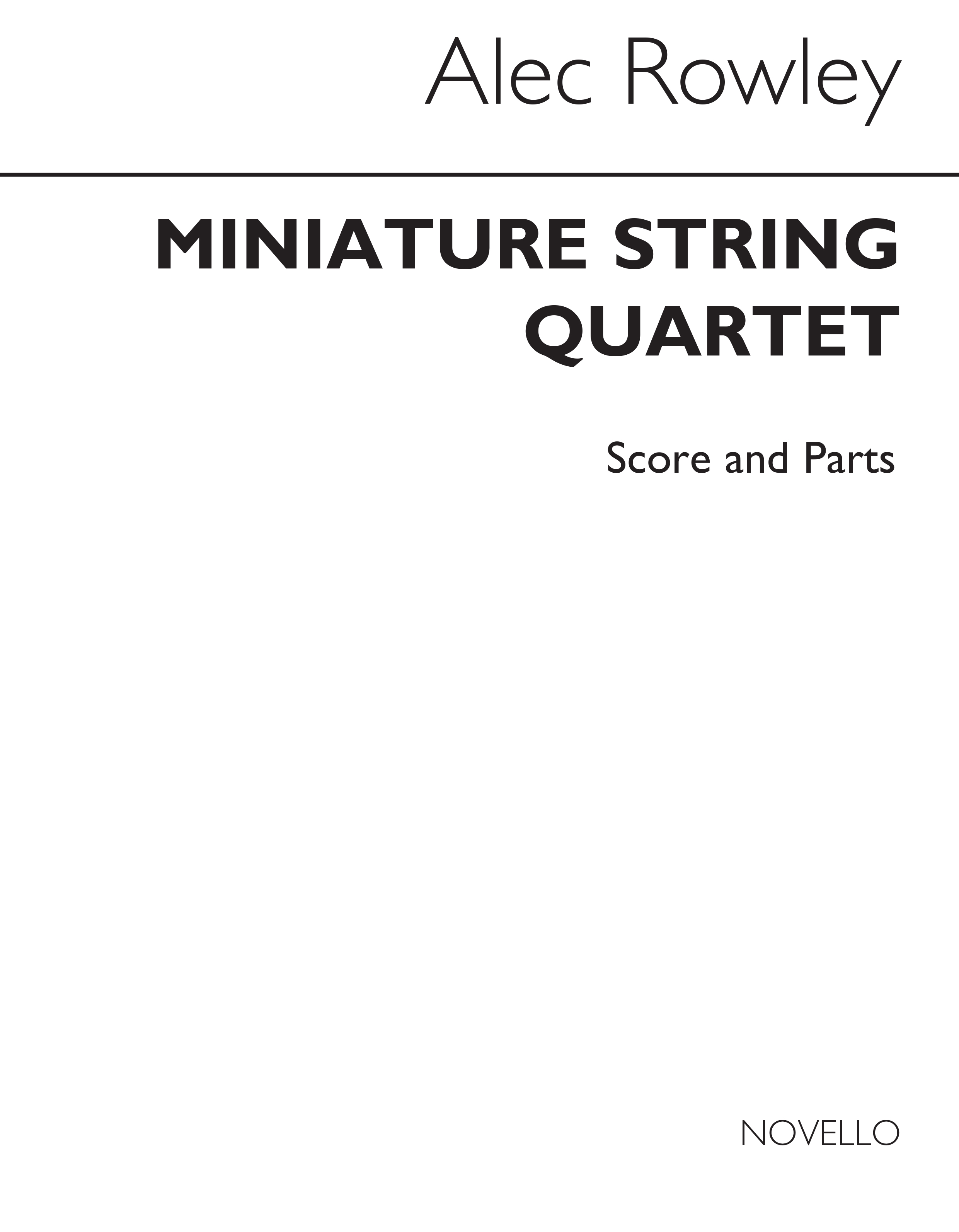 Miniature String Quartet: String Quartet: Single Sheet