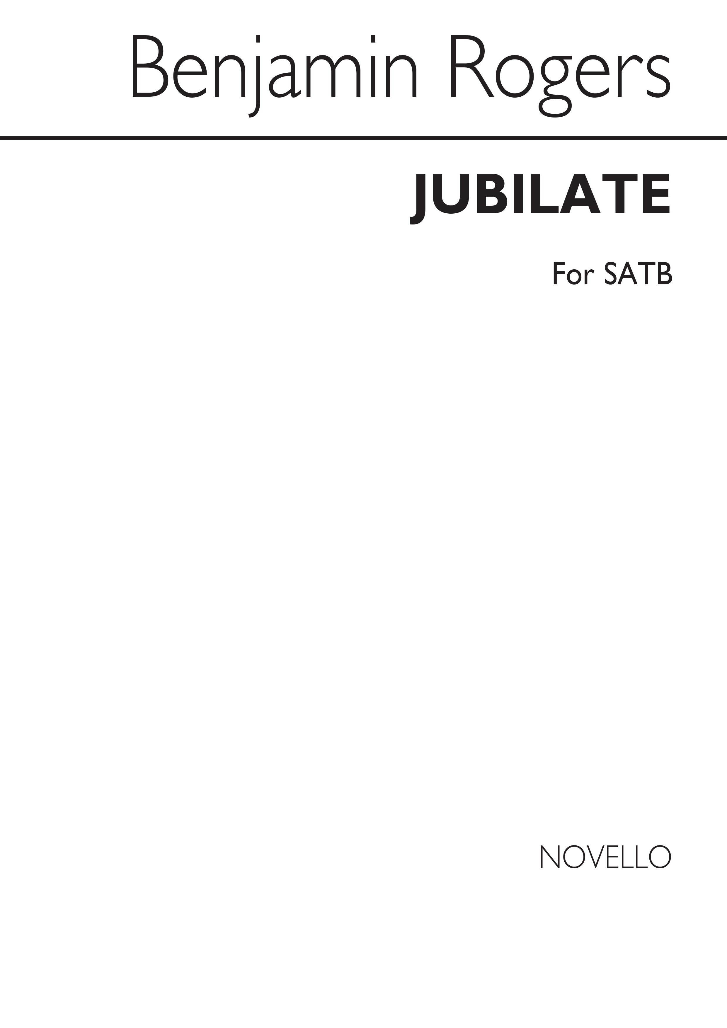 Jubilate For Soprano Alto Tenor And Bass: SATB: Single Sheet
