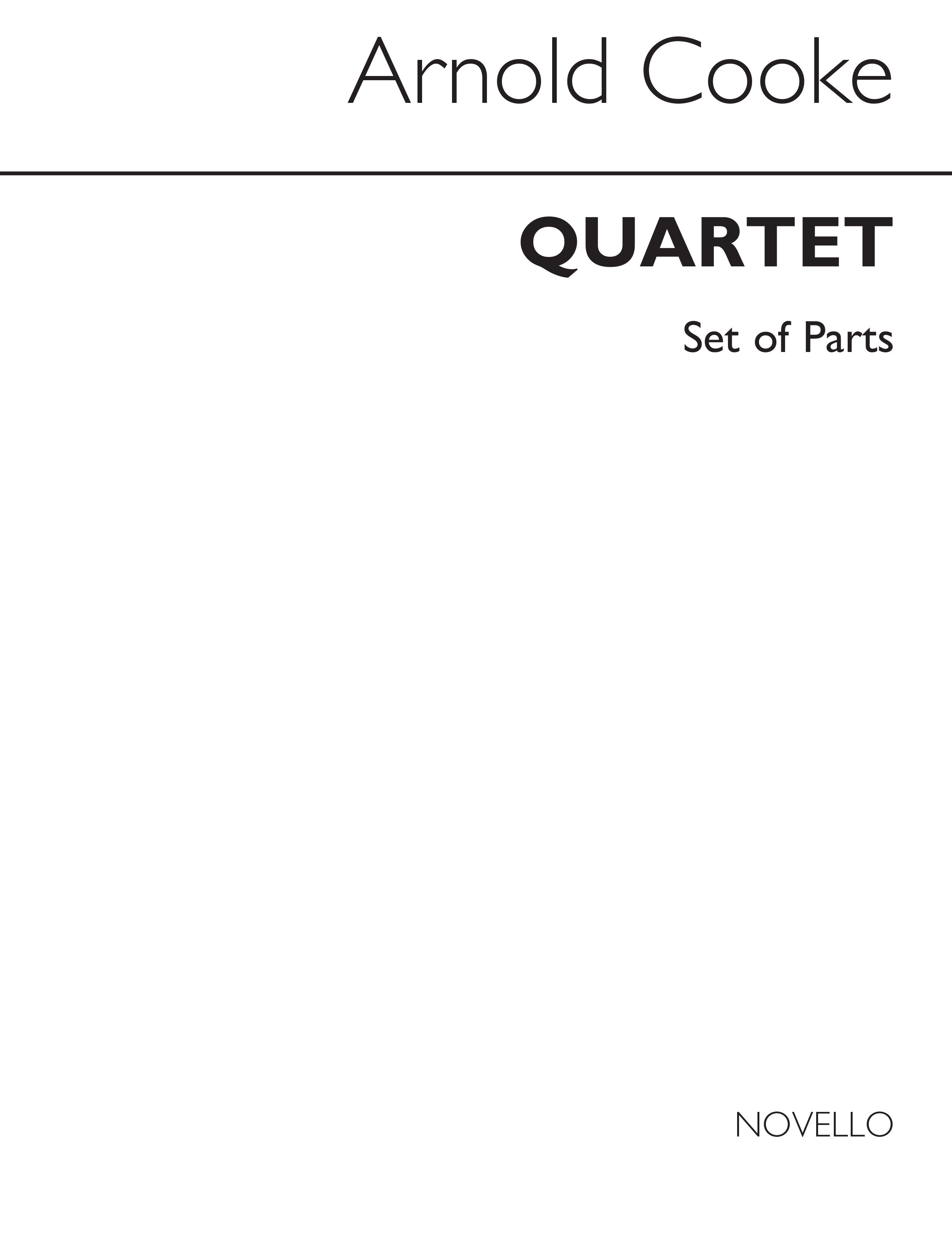 Arnold Cooke: Quartet (Parts): Chamber Ensemble: Instrumental Work