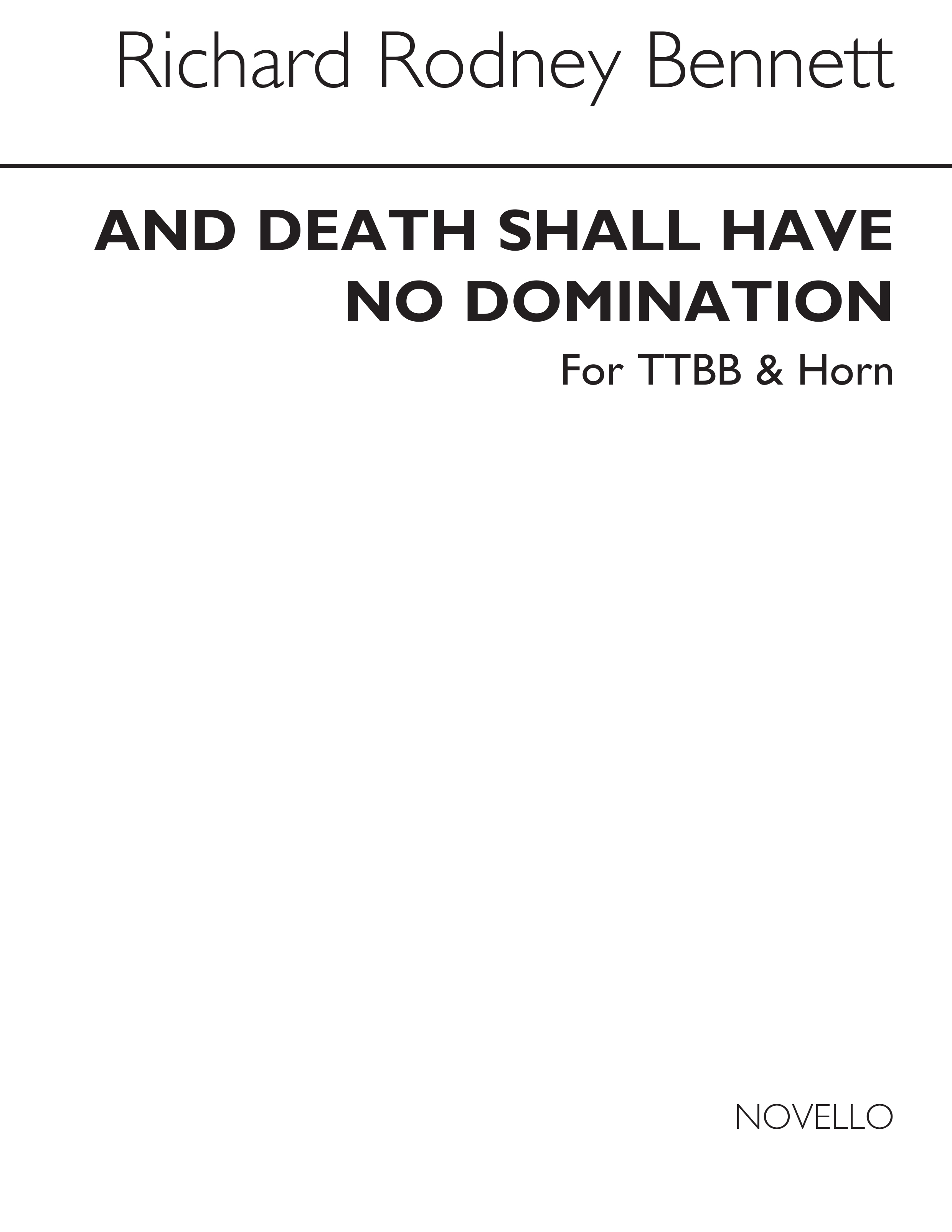 Richard Rodney Bennett: And Death Shall Have No Dominion: French Horn: Vocal