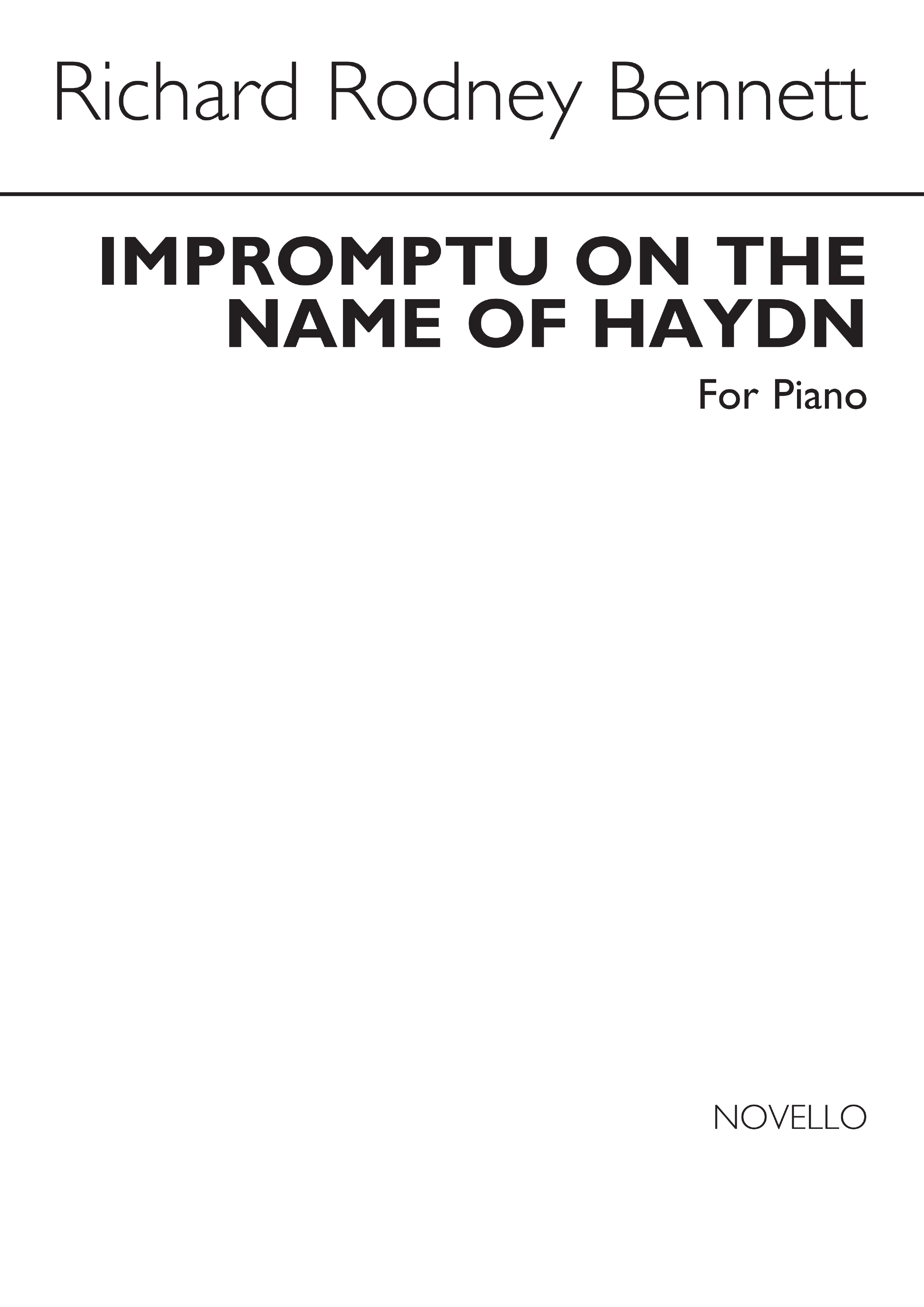 Rr Impromptu On The Name Of Haydn Piano: Piano: Single Sheet