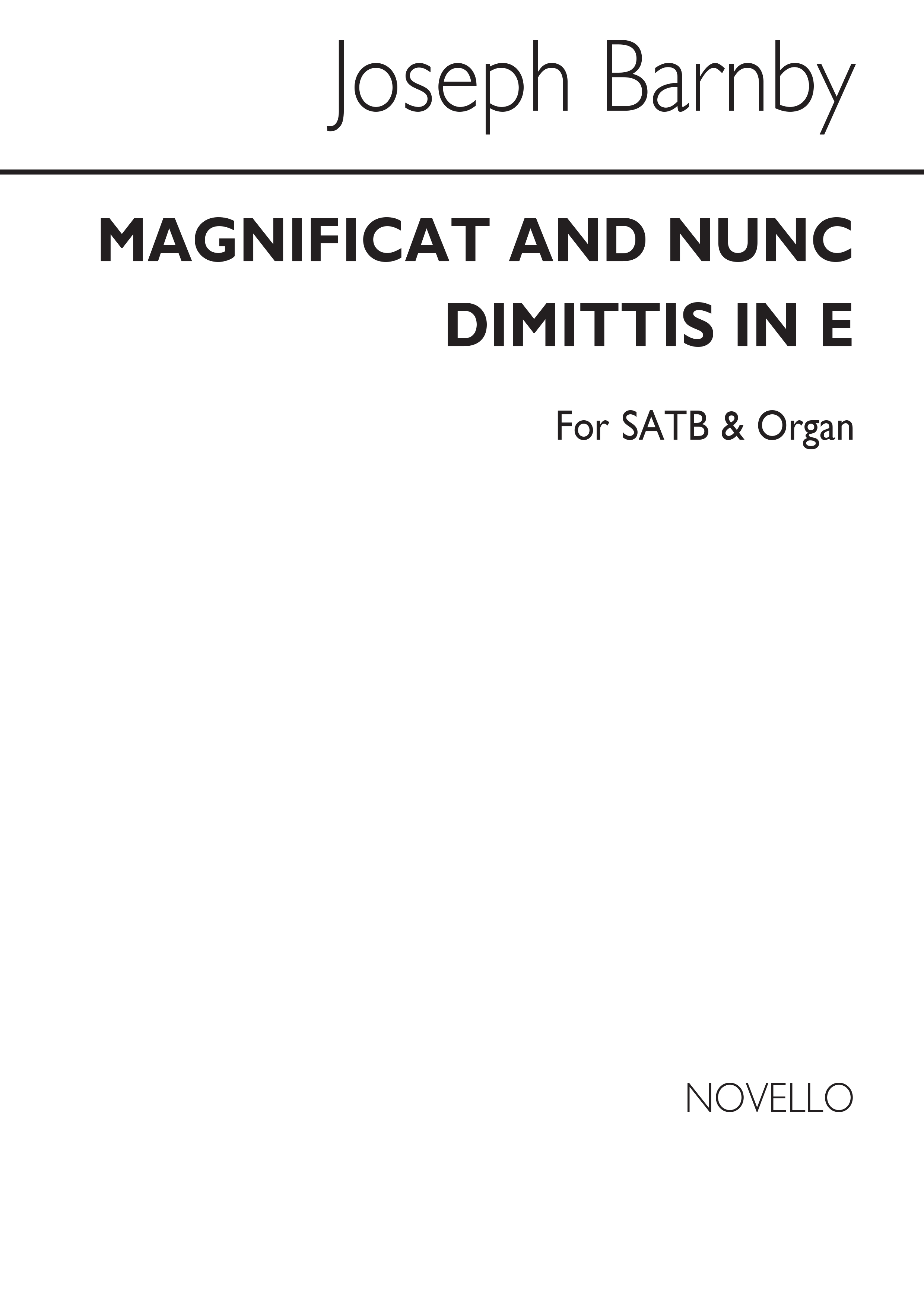 Joseph Barnby: Magnificat and Nunc Dimittis in E: SATB: Vocal Score
