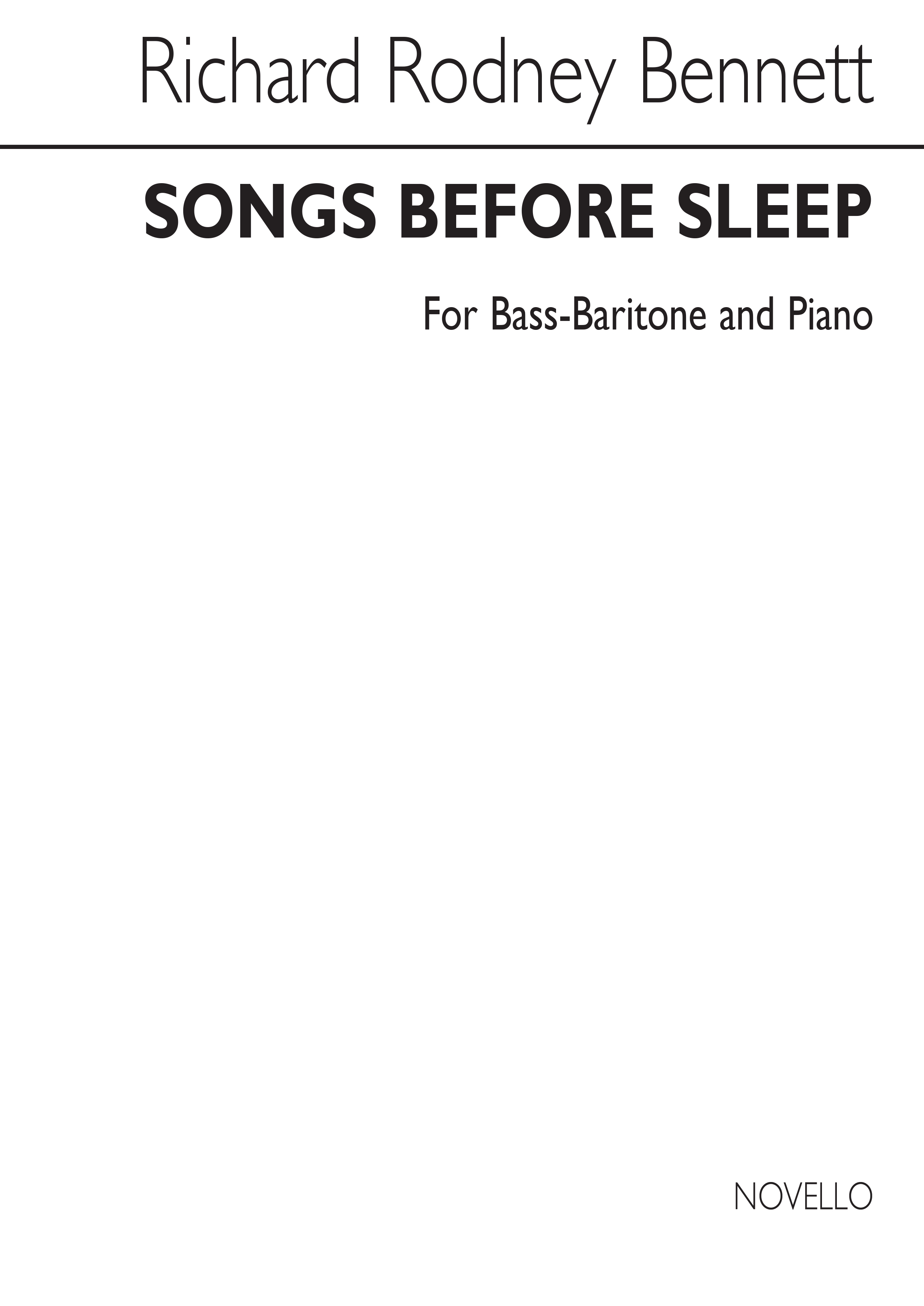 Richard Rodney Bennett: Songs Before Sleep (Bass-Baritone): Baritone Voice: