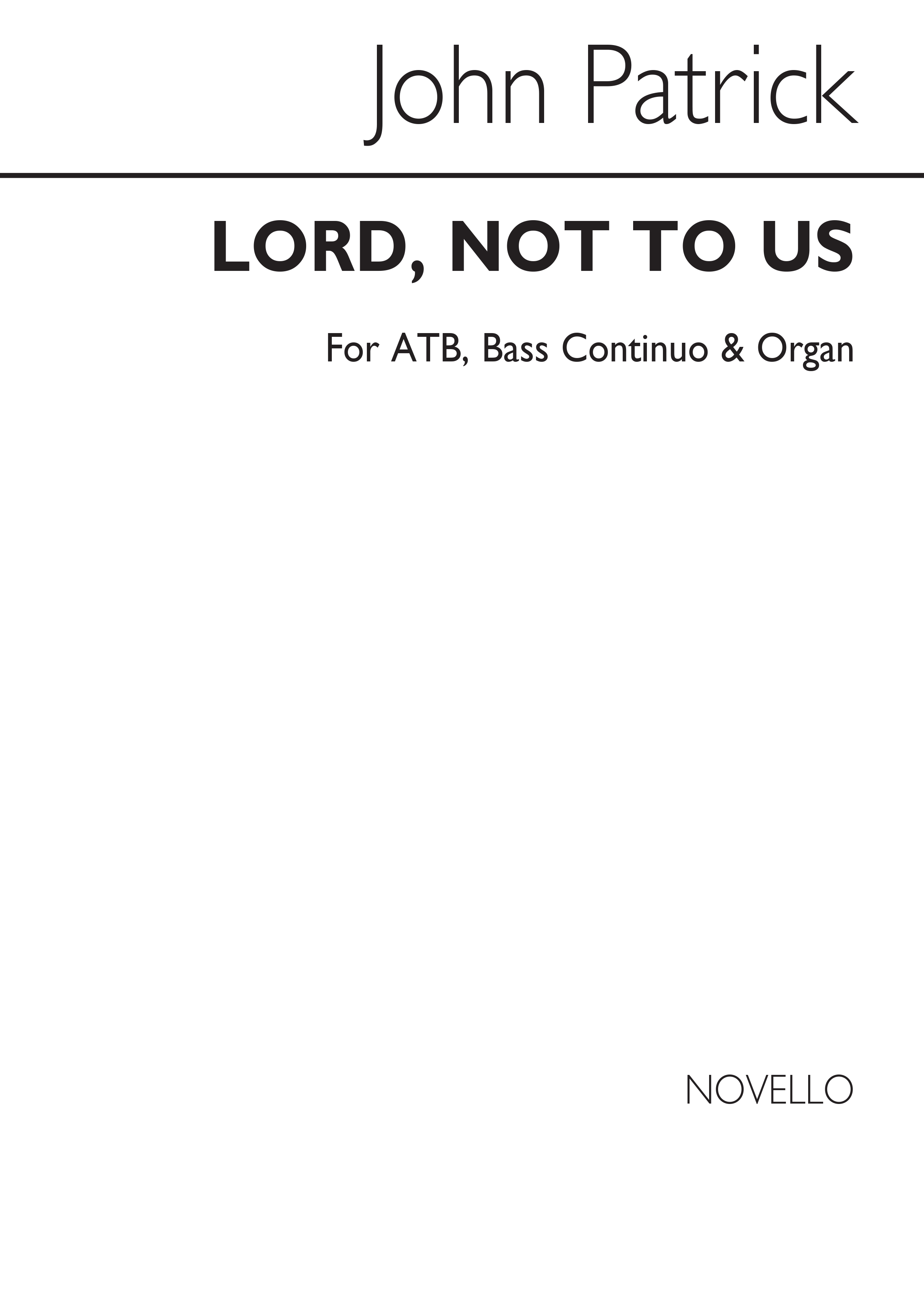 Henry Purcell: Lord  Not To Us: Organ Accompaniment: Vocal Score