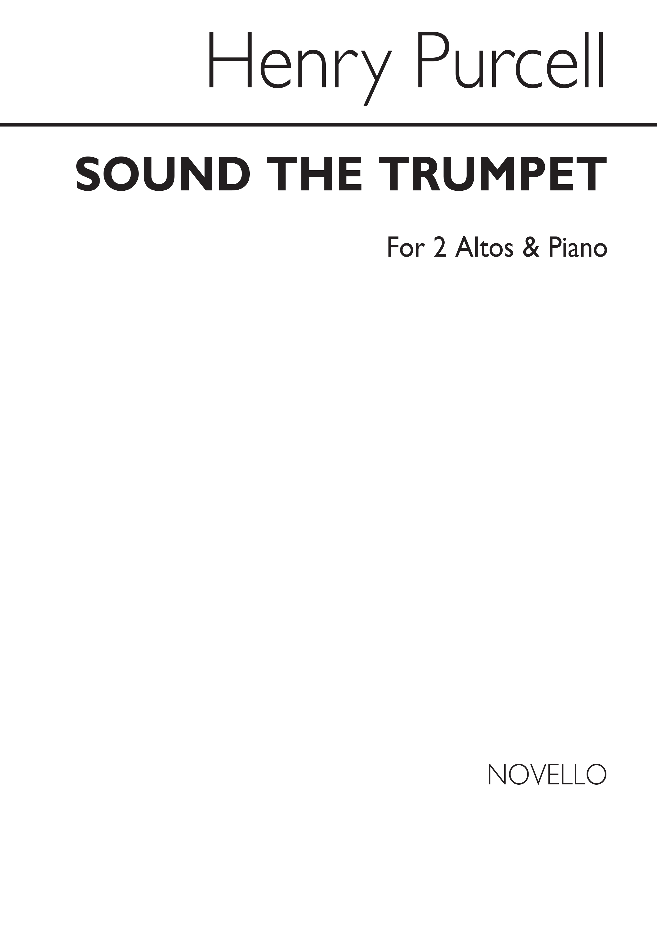 Henry Purcell: Sound The Trumpet (2 Altos): Saxophone Ensemble: Vocal Score