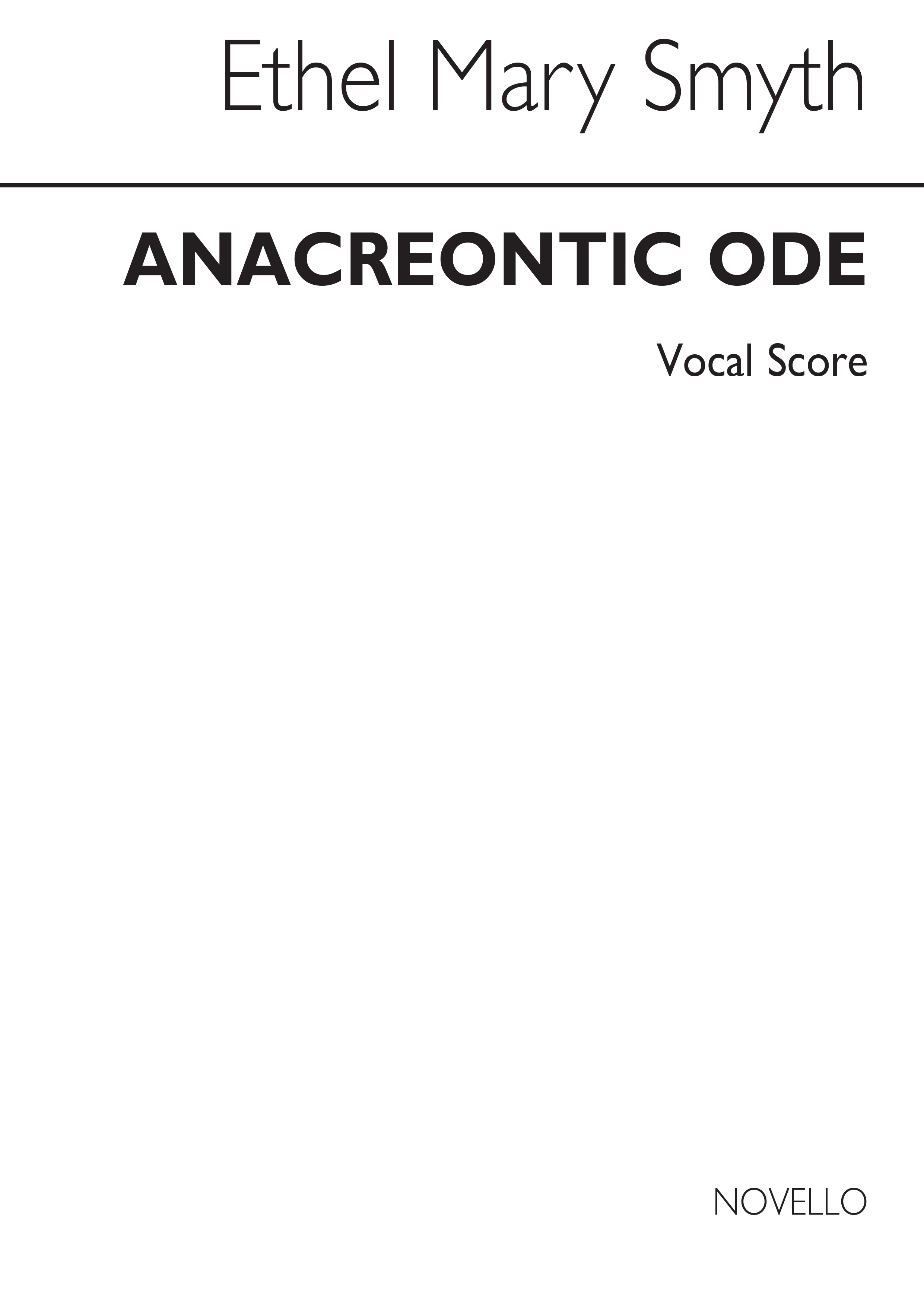 Ethel Smyth: Anacreontic Ode: Soprano: Vocal Work