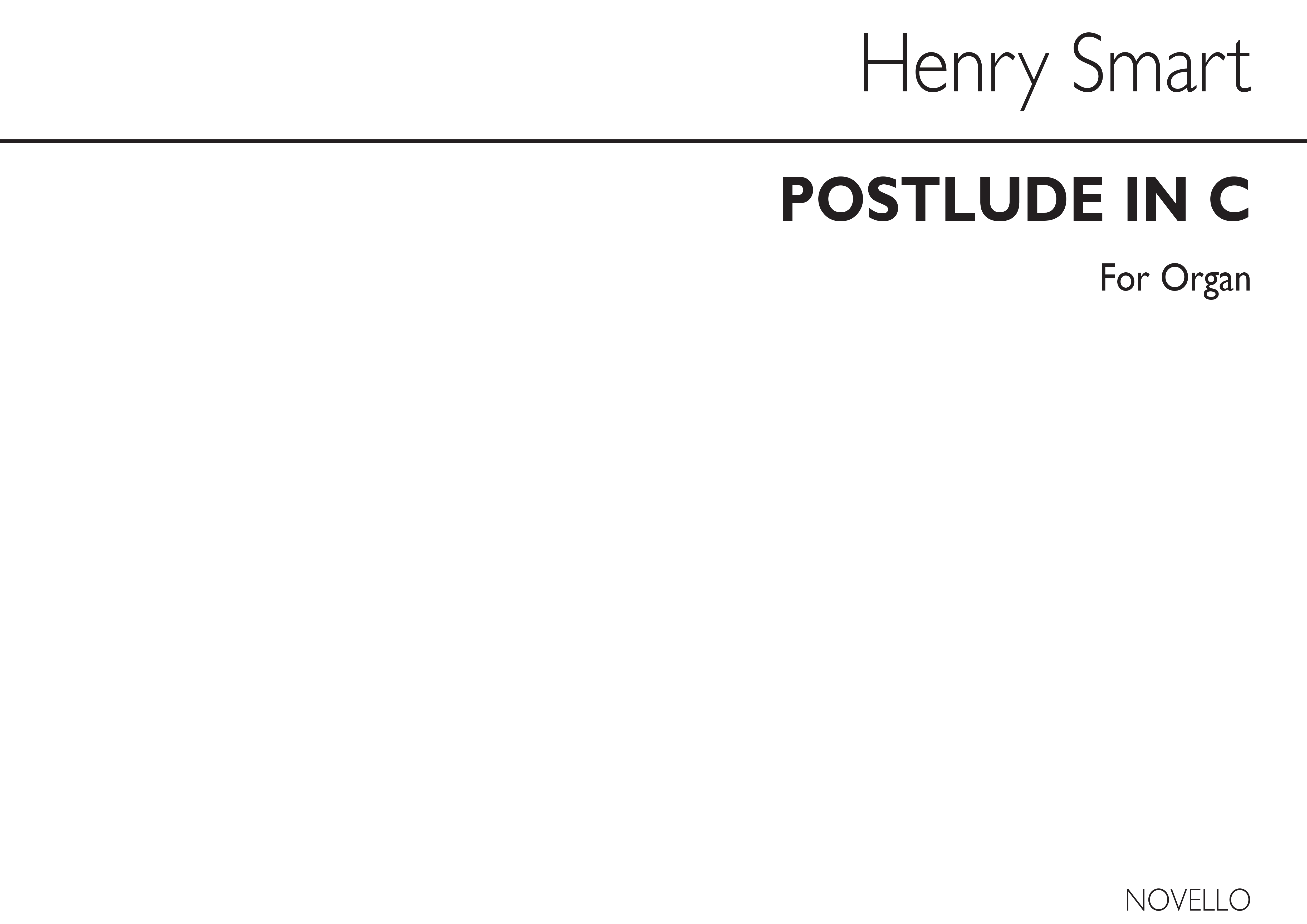 Henry Smart: Postlude In C: Organ: Instrumental Work