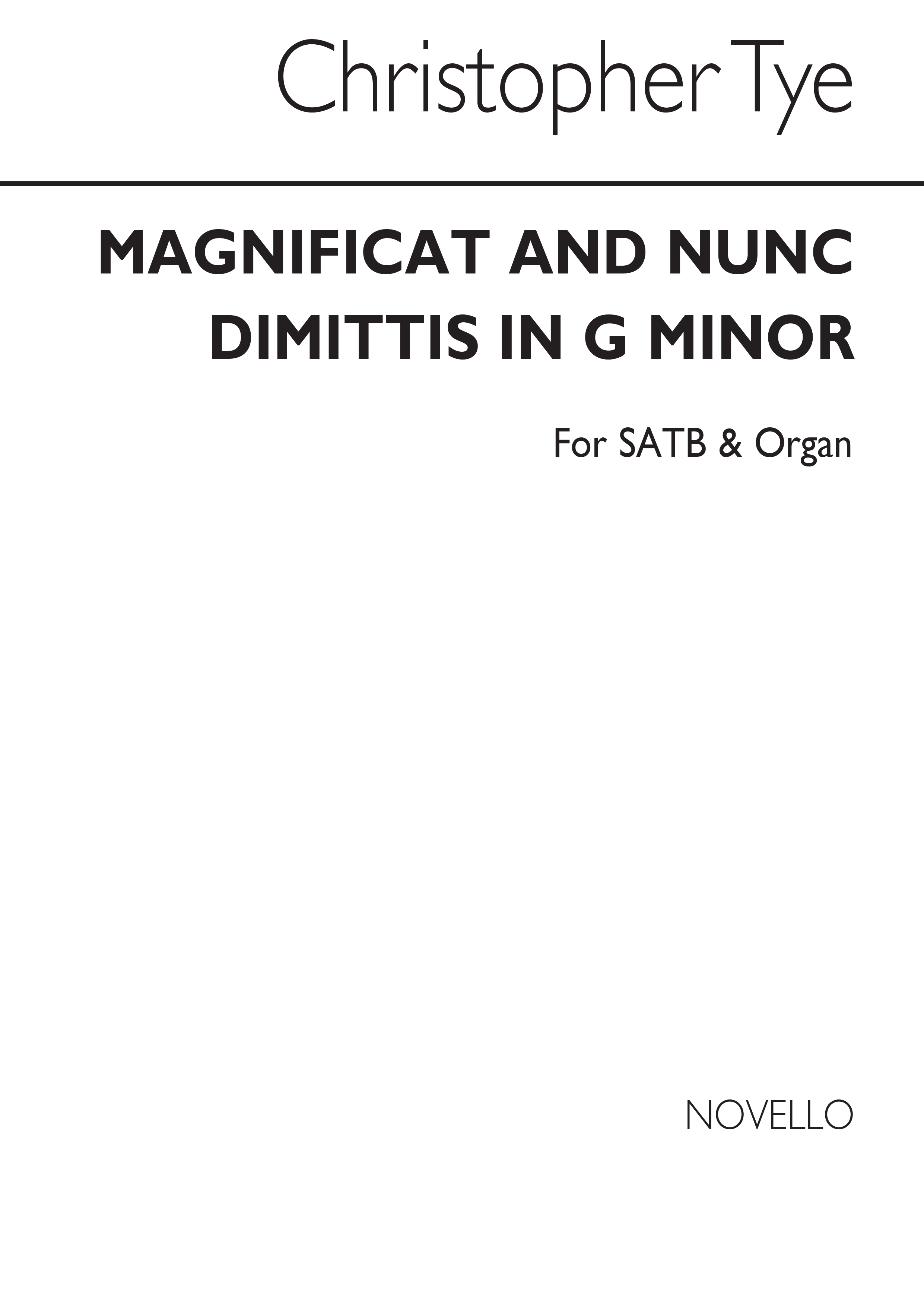 Christopher Tye: Magnificat & Nunc Dimittis In G Minor: SATB: Vocal Score