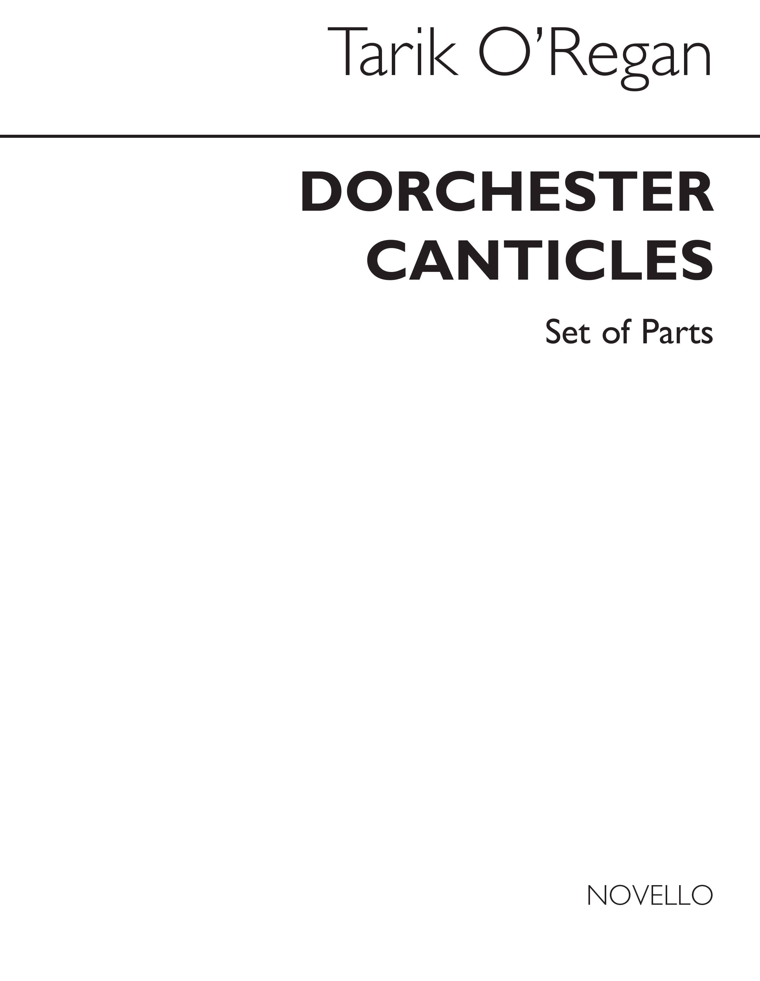 Tarik O'Regan: Dorchester Canticles (Harp/Percussion/ Parts): Parts