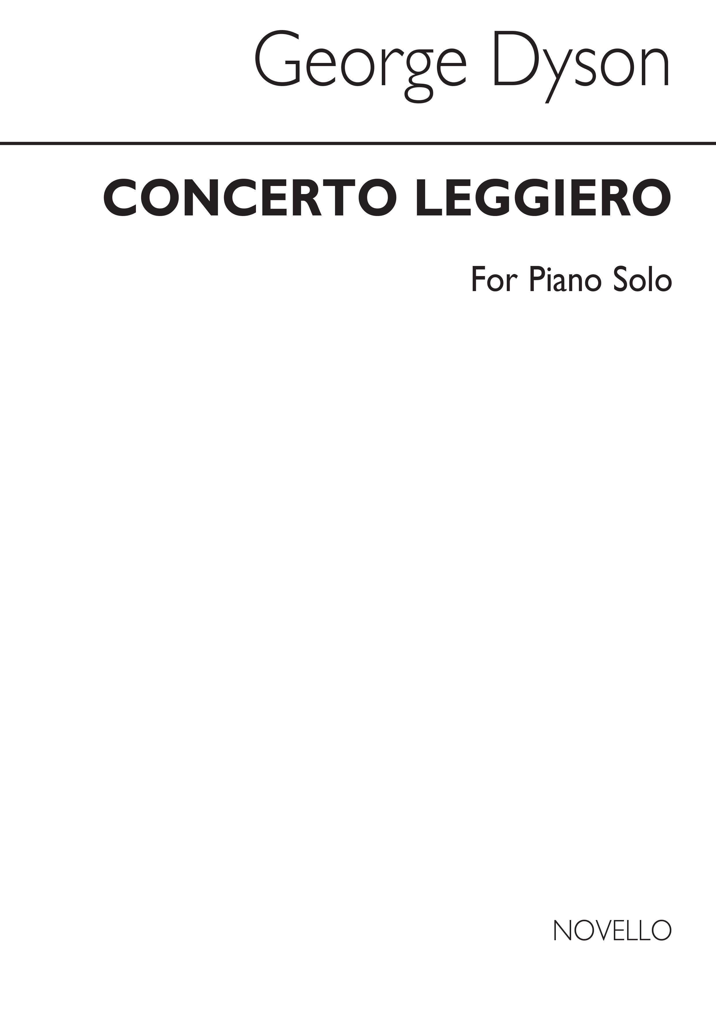 George Dyson: Concerto Leggiero (Piano Solo Part): Piano: Instrumental Work