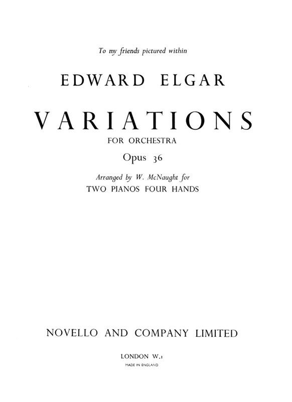 Edward Elgar: Variations Op.36 (Two Pianos): Piano Duet: Instrumental Work