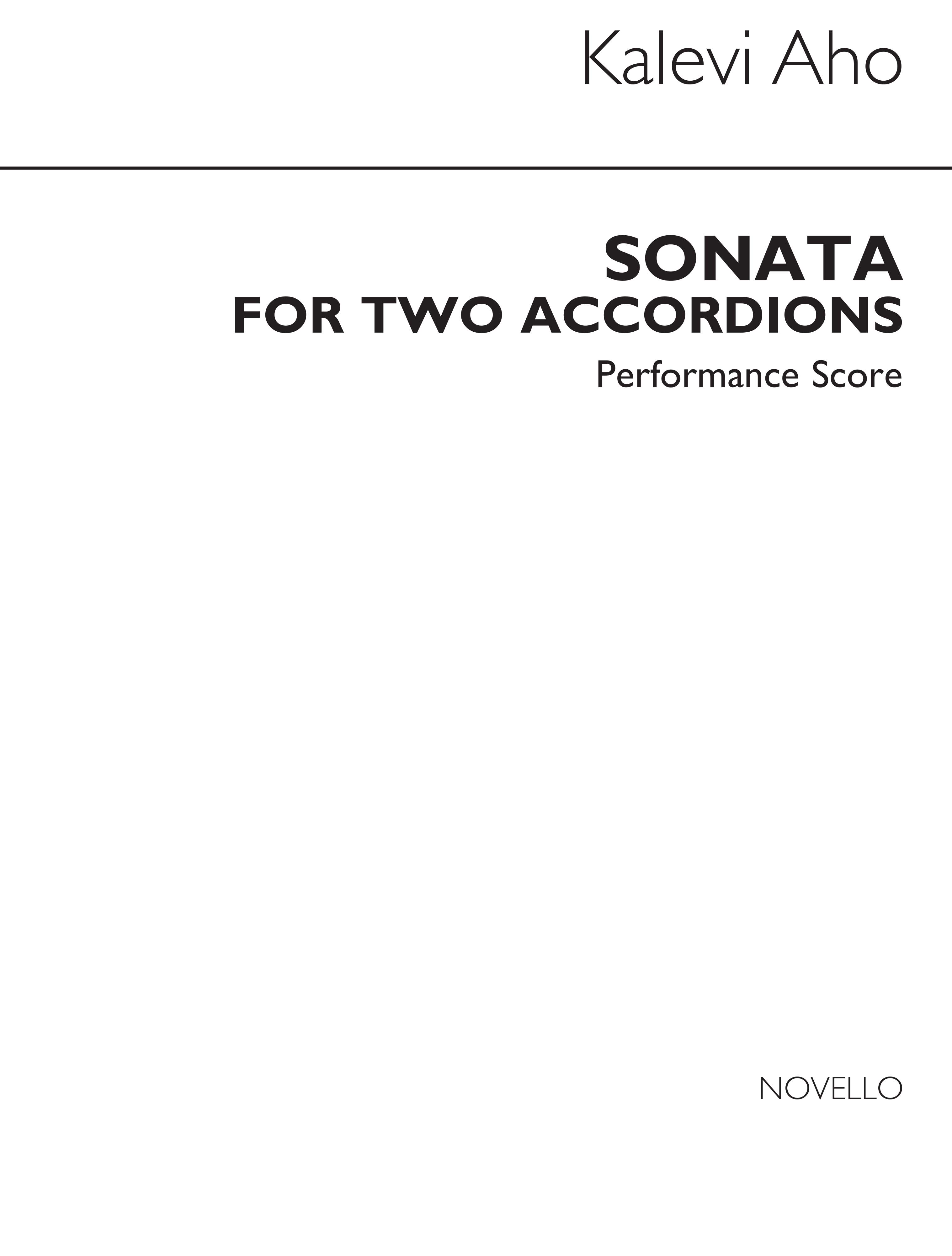 Kalevi Aho: Sonata (Sonaatti Kahdelle Hanurille): Accordion Duet: Instrumental