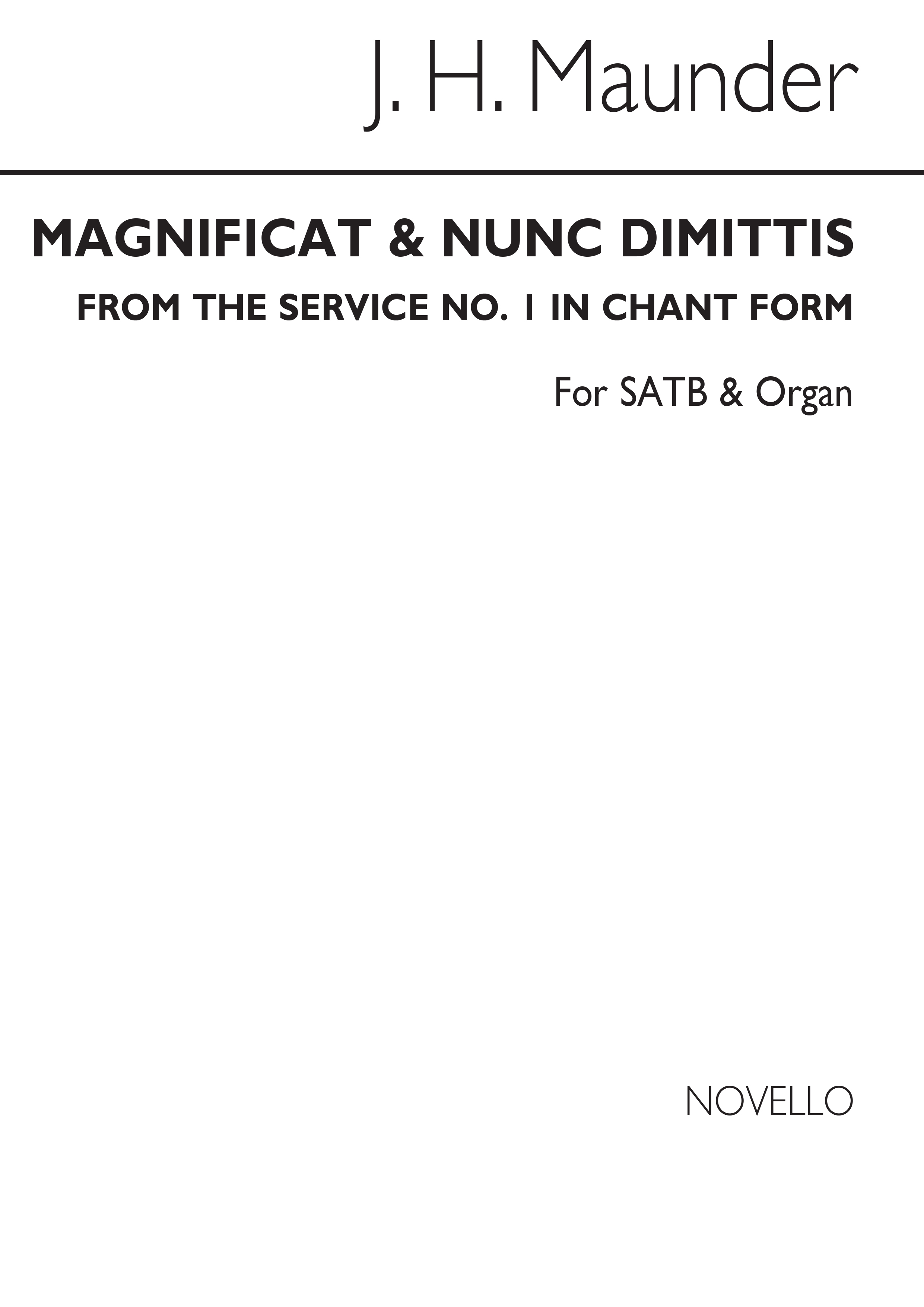 John Henry  Maunder: Magnificat And Nunc Dimittis (Chant Form): SATB: Vocal