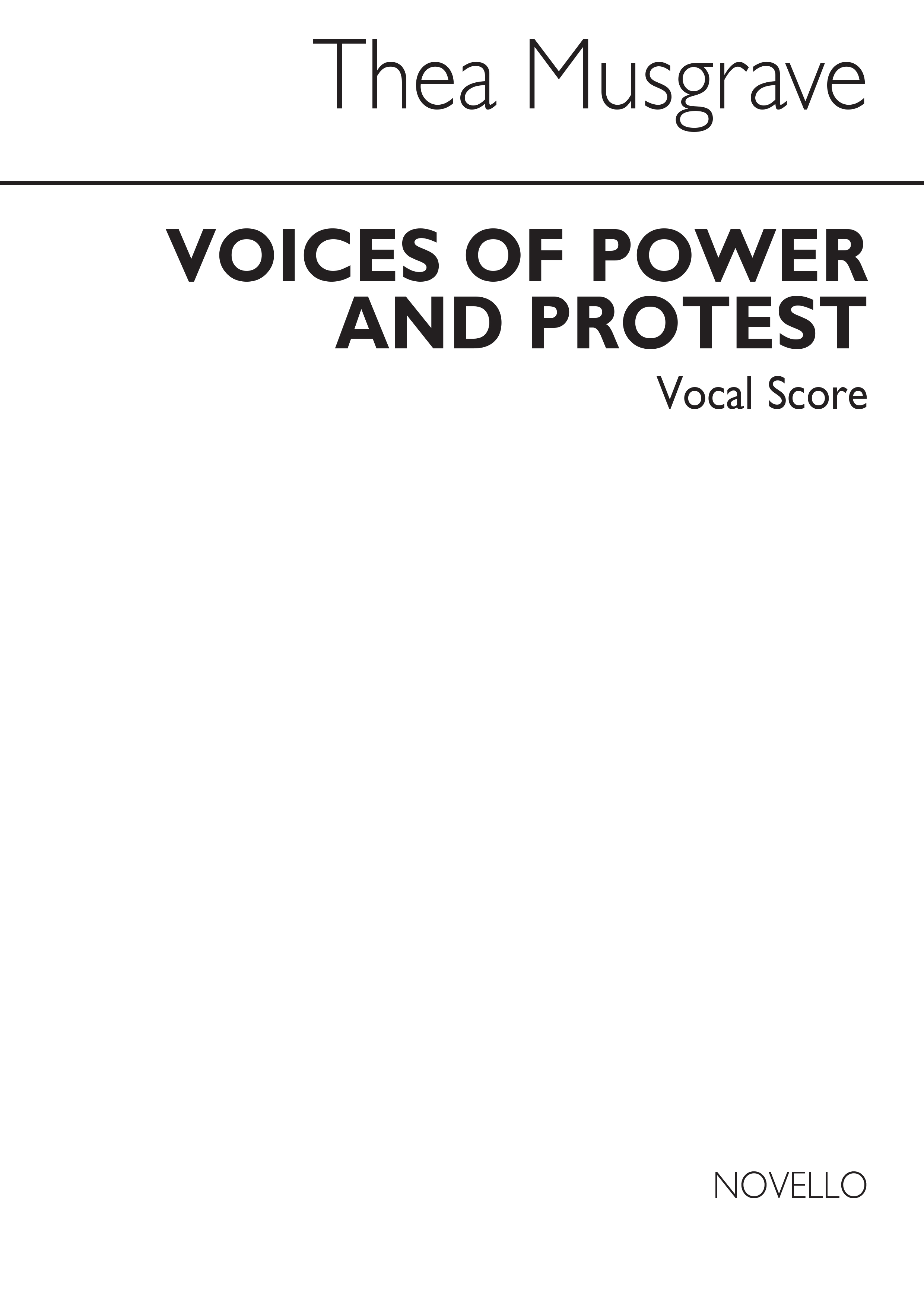 Thea Musgrave: Voice Of Power And Protest: SATB: Vocal Score