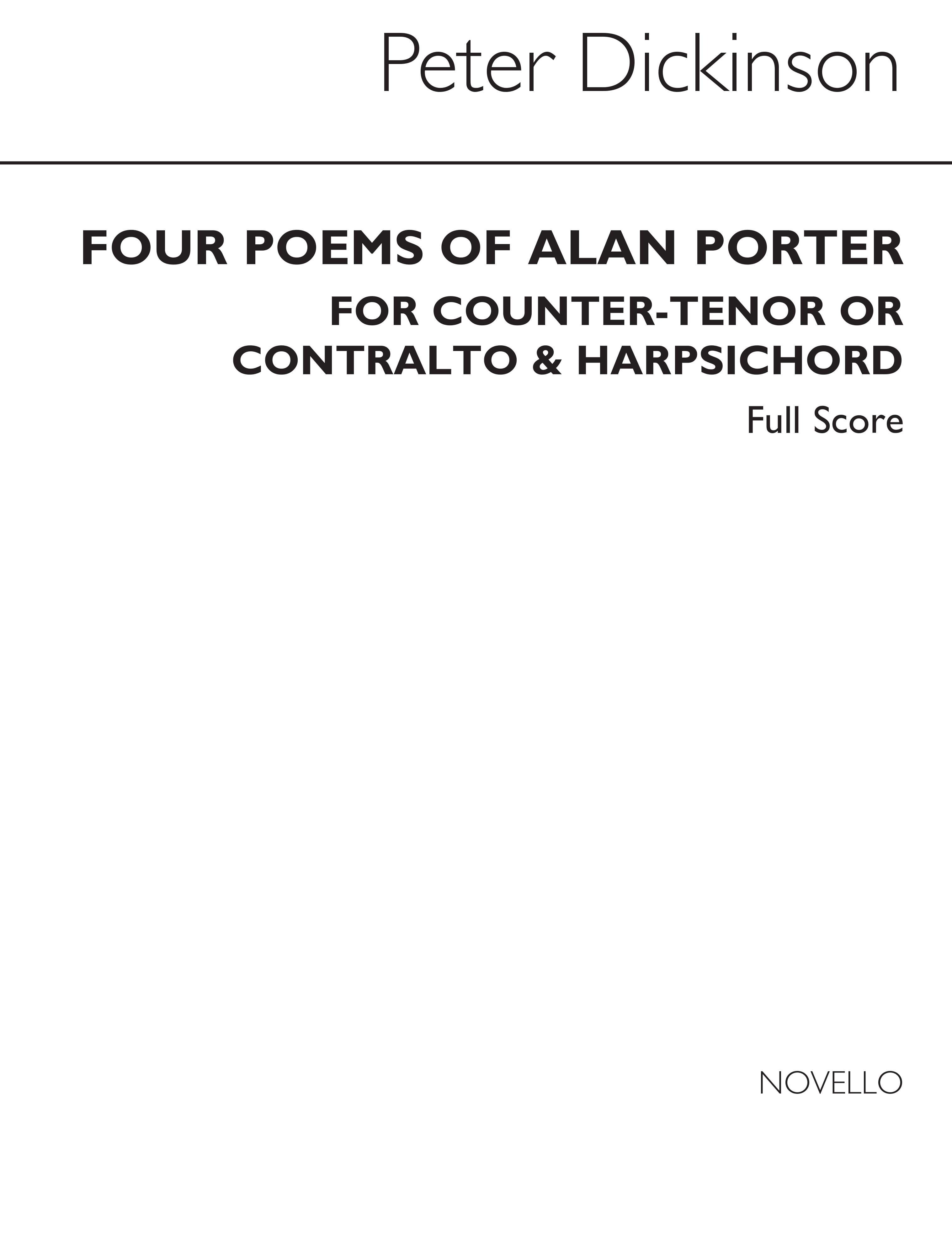 Peter Dickinson: Four Poems Of Alan Porter: Countertenor: Score
