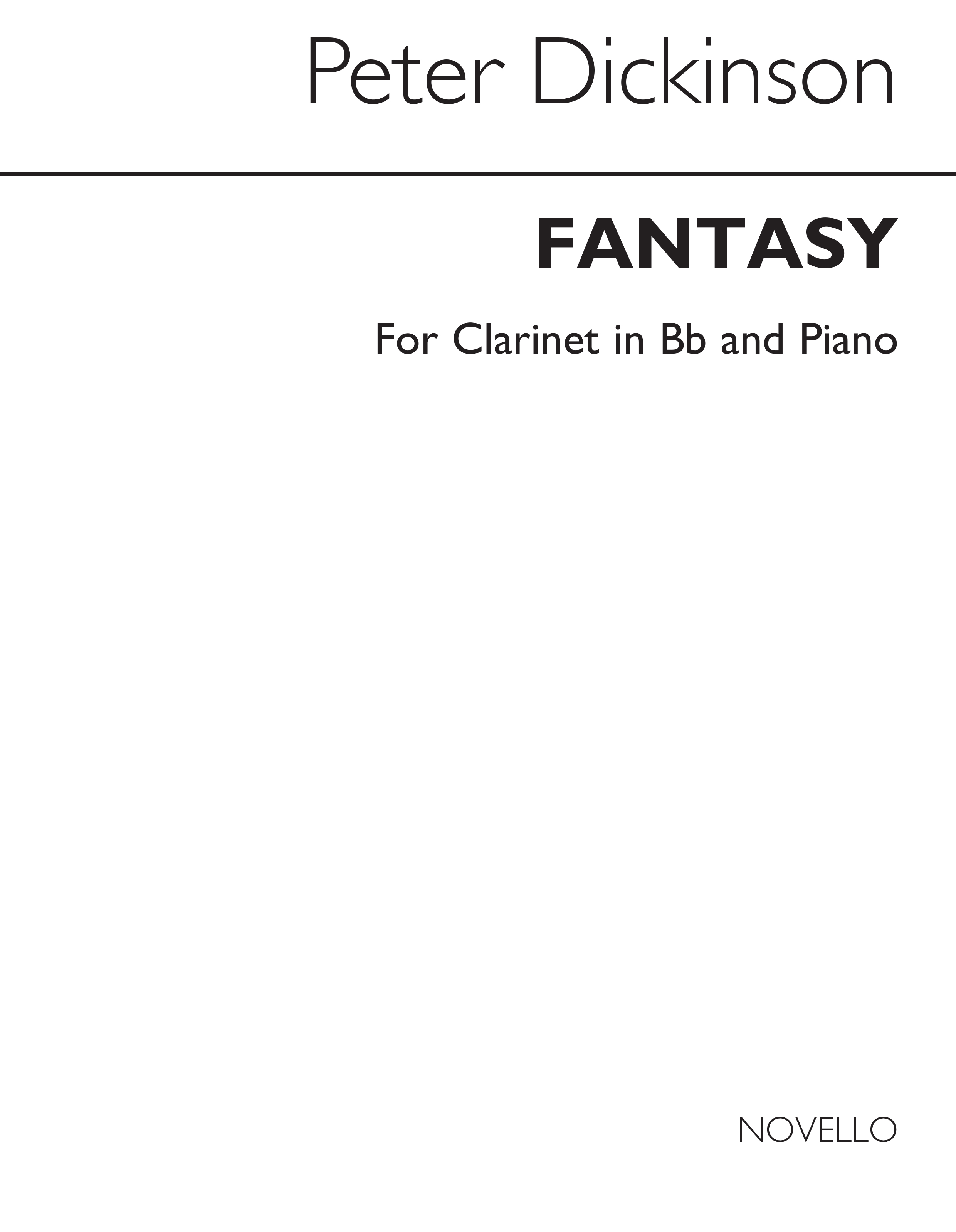 Peter Dickinson: Fantasy: Clarinet: Score and Parts