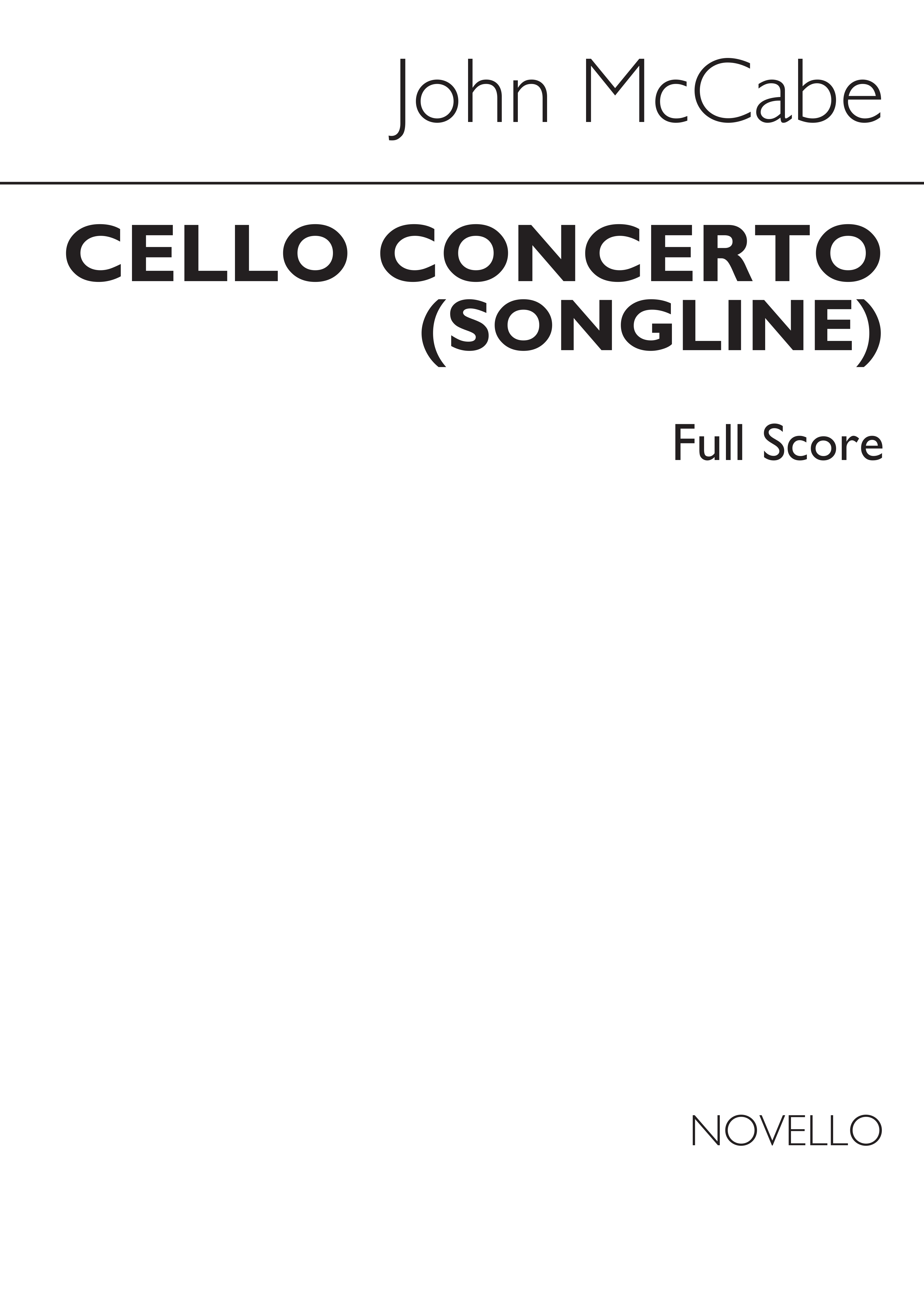John McCabe: Cello Concerto (Songline): Orchestra: Score