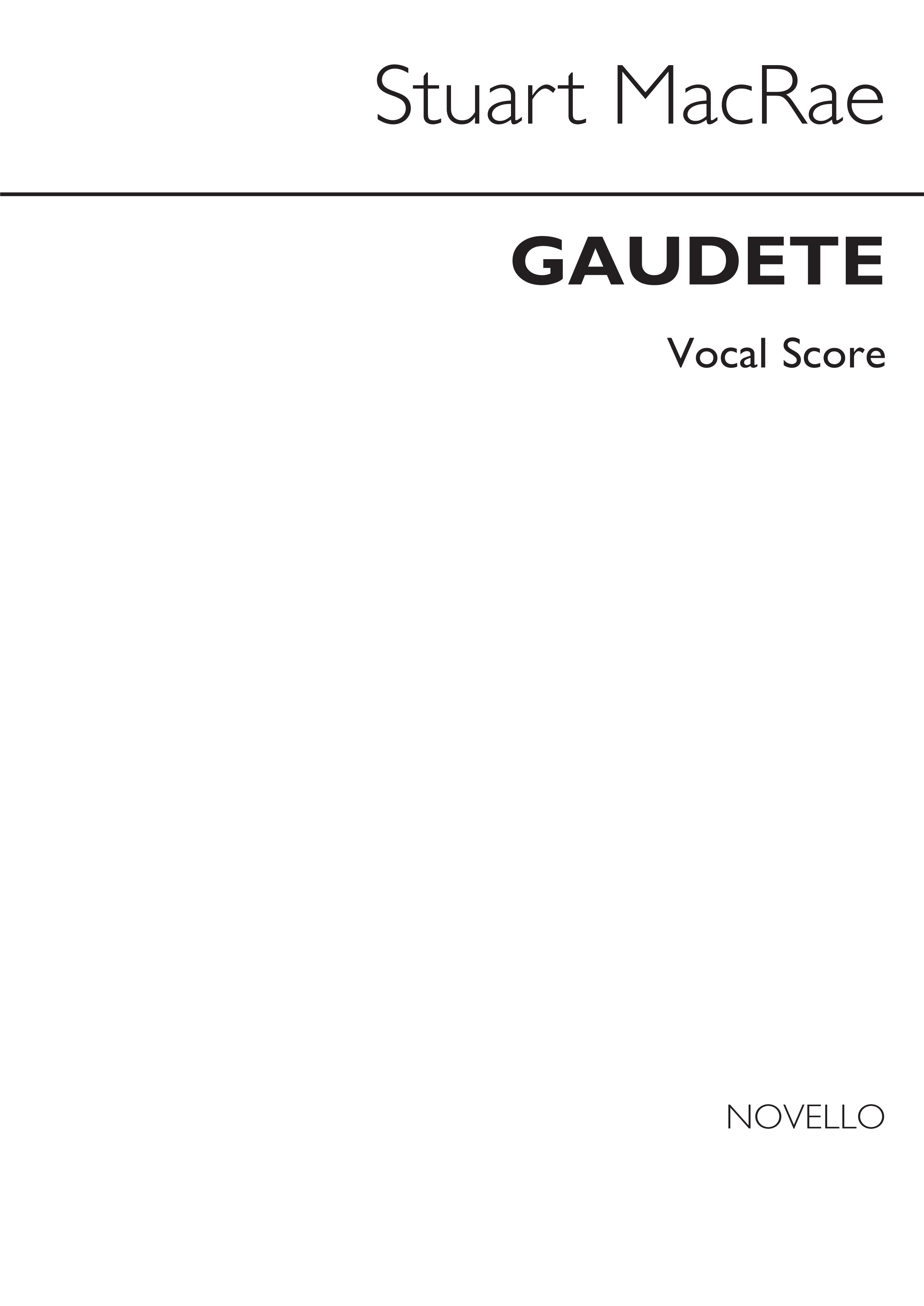 Stuart MacRae: Gaudete: Soprano: Vocal Score