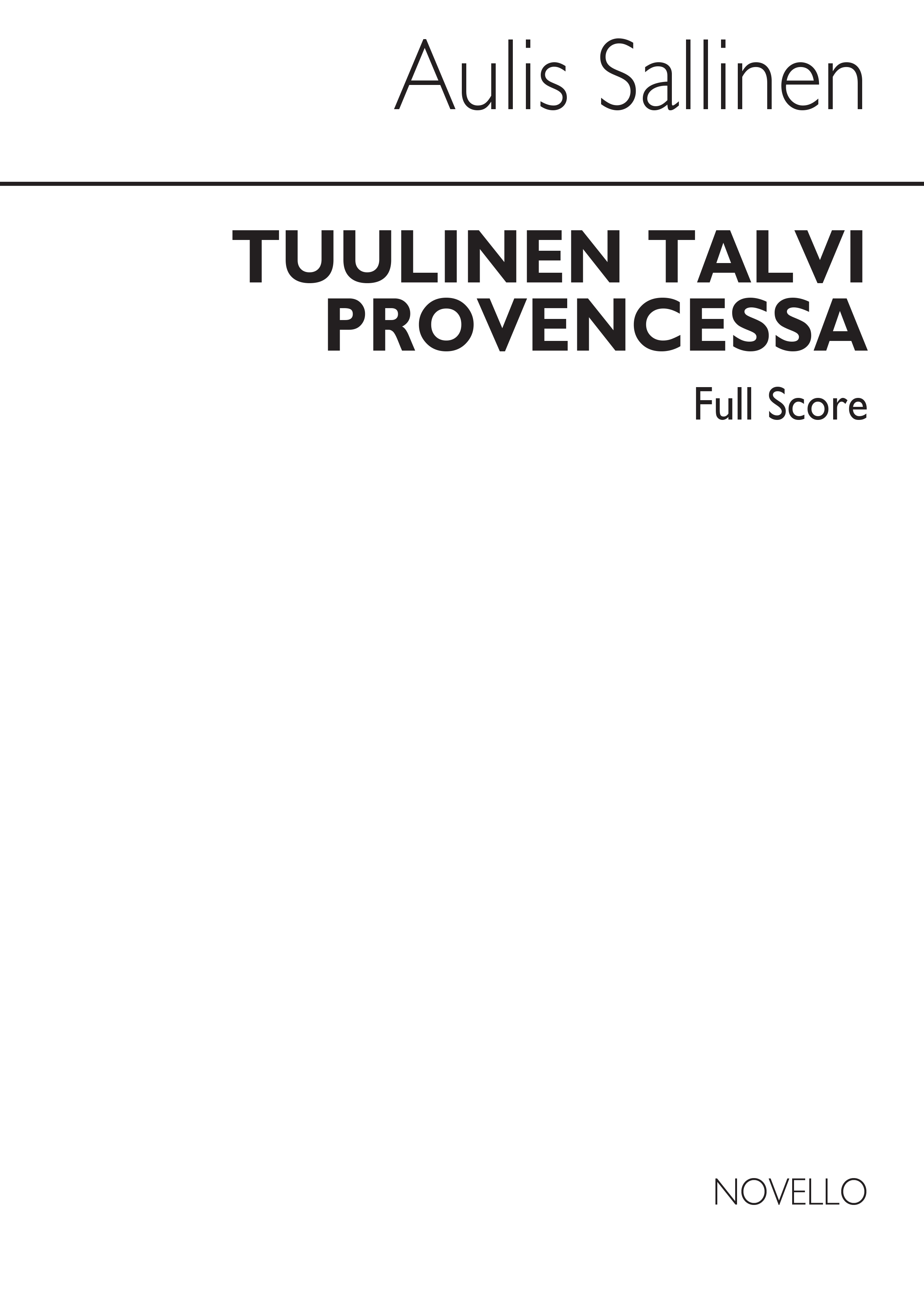 Aulis Sallinen: A Windy Winter In Provence: Voice: Vocal Work