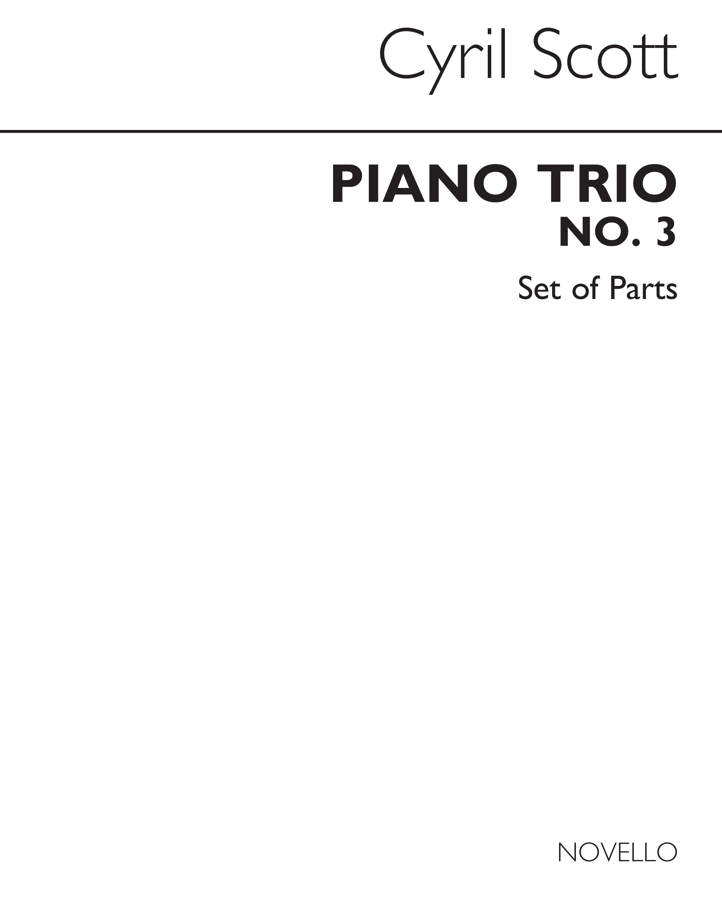Cyril Scott: Piano Trio No. 3: Piano Trio: Score and Parts