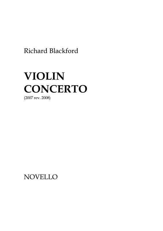 Richard Blackford: Violin Concerto: Violin: Score