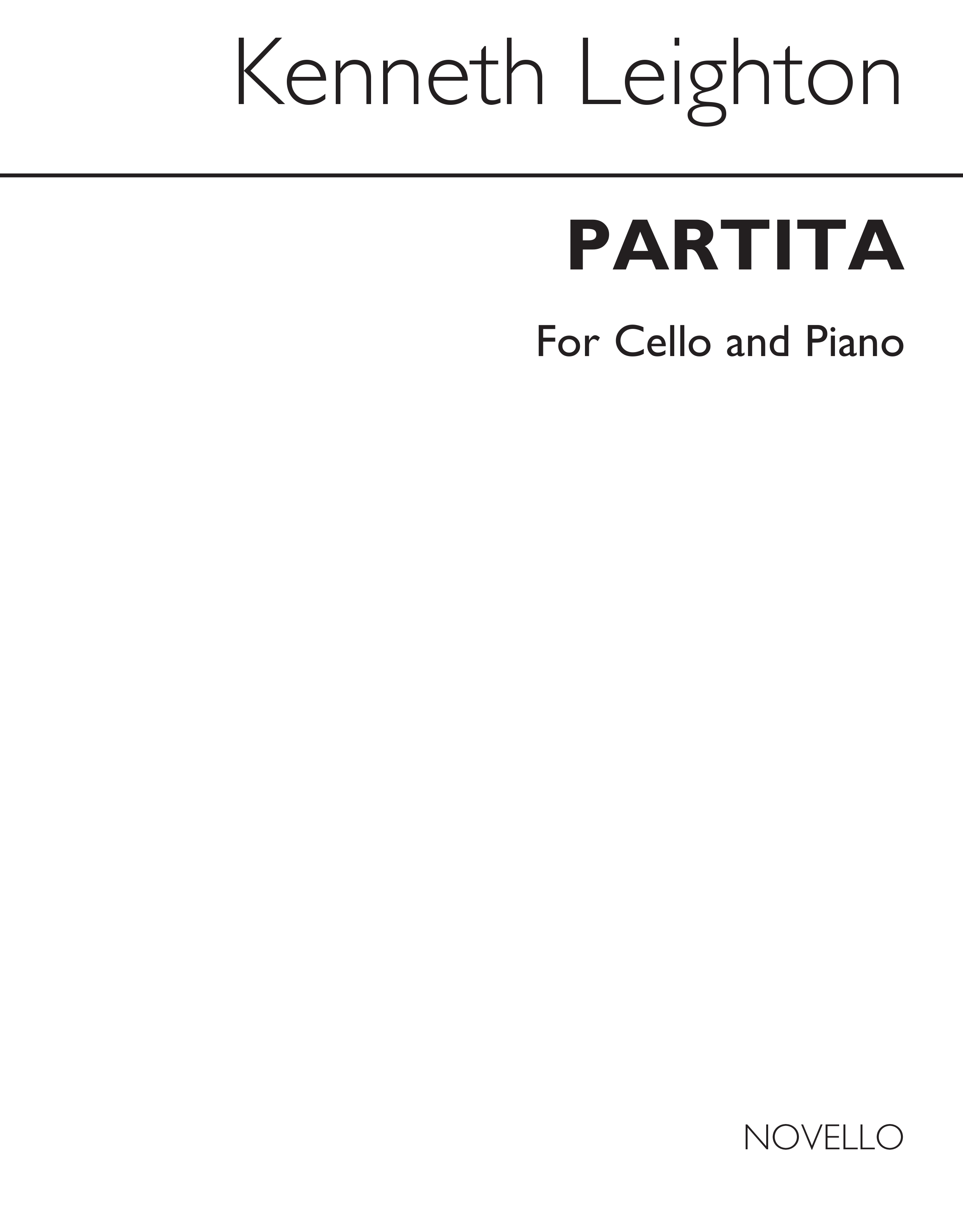 Kenneth Leighton: Partita For Cello And P. Op.35: Cello: Instrumental Work