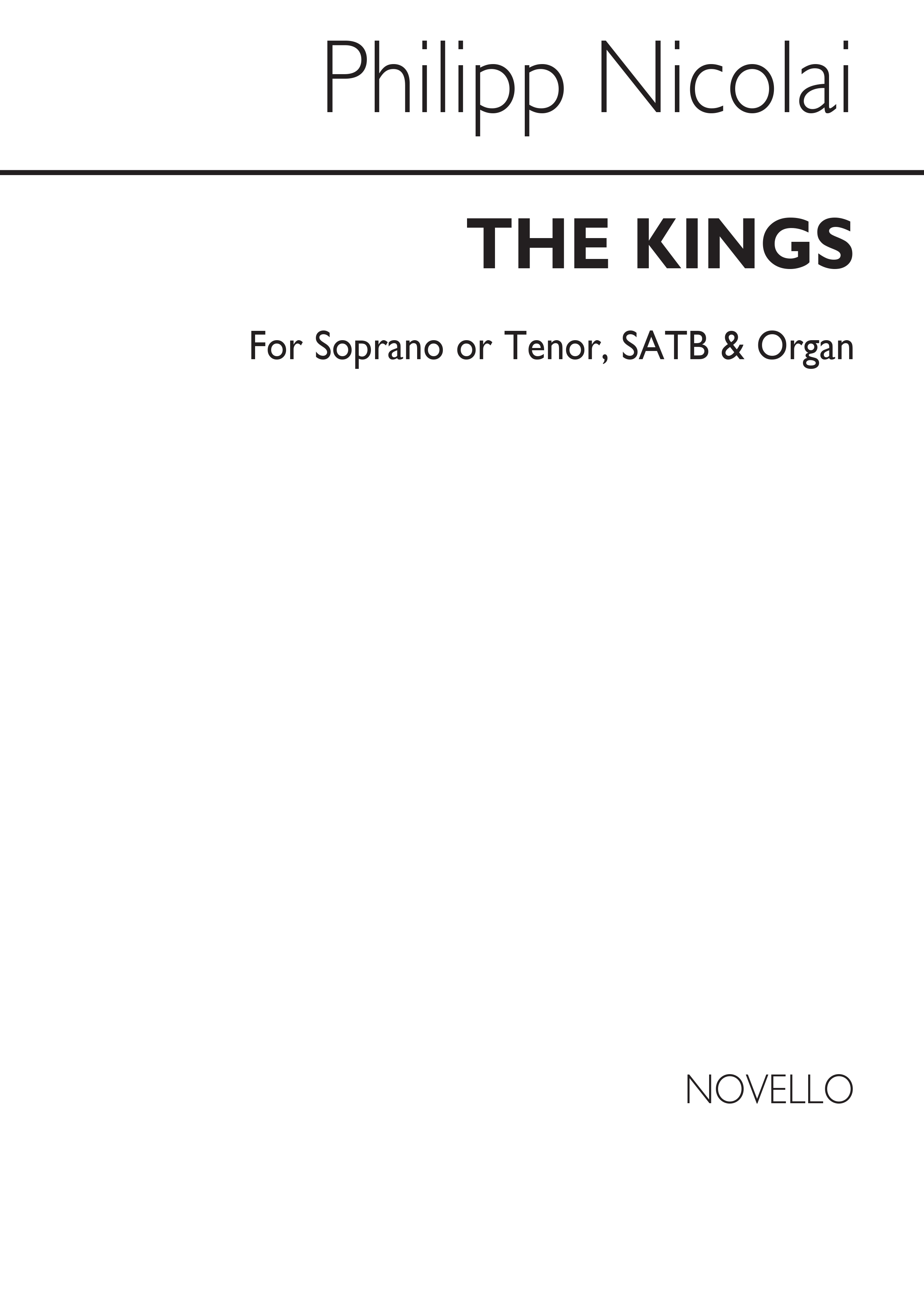 Peter Cornelius Philipp Nicolai: The Kings: SATB: Vocal Score