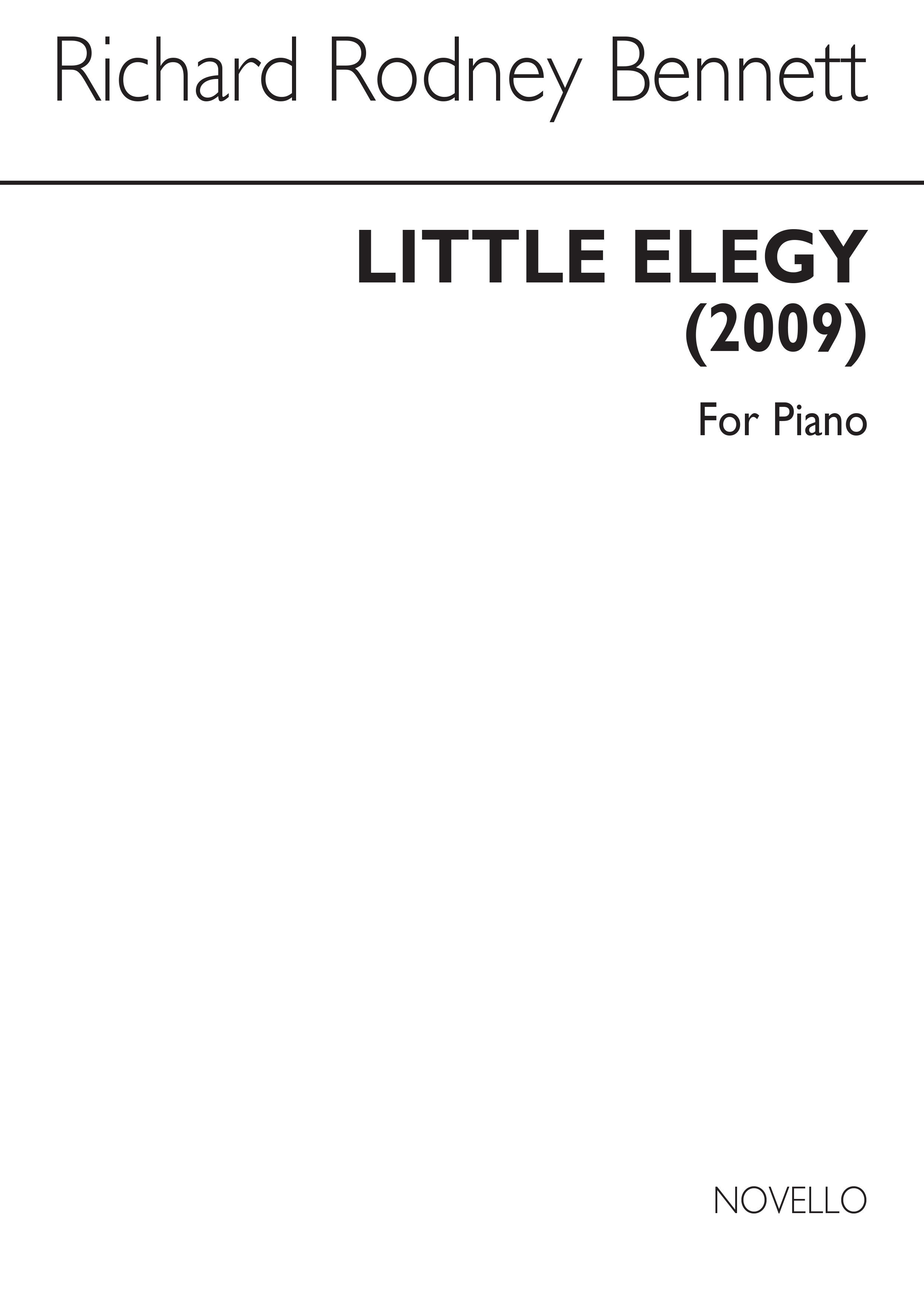 Richard Rodney Bennett: Little Elegy: Piano: Instrumental Work