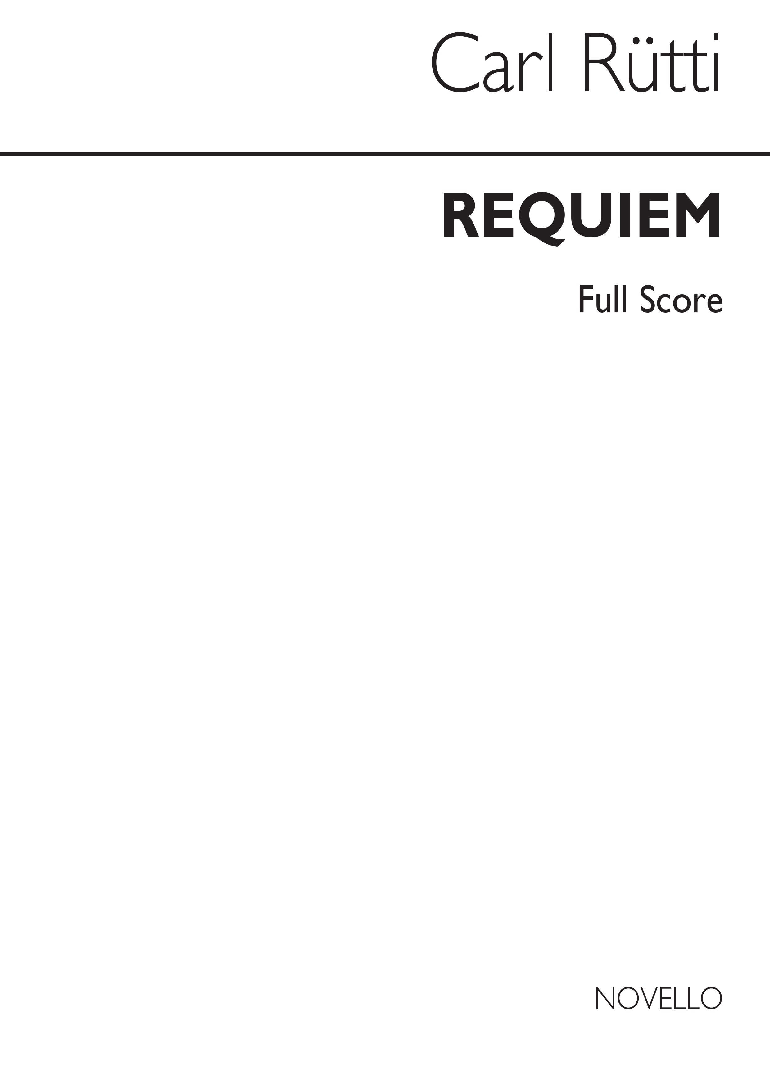 Carl Rtti: Requiem (Full Score): SATB: Score