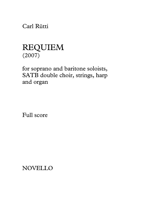 Carl Rtti: Requiem: SATB: Vocal Score