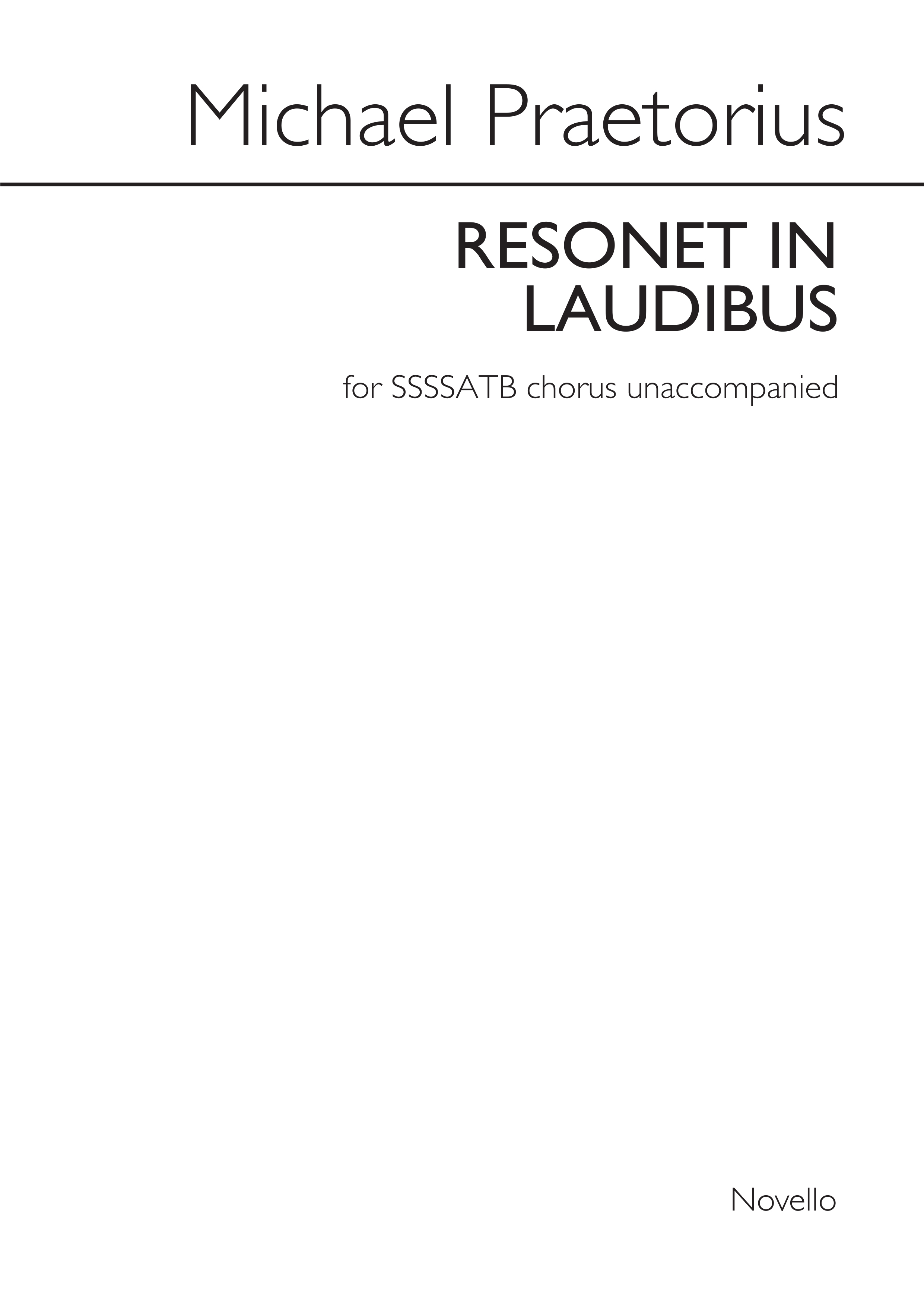 Michael Praetorius: Resonet In Laudibus: SATB: Vocal Score