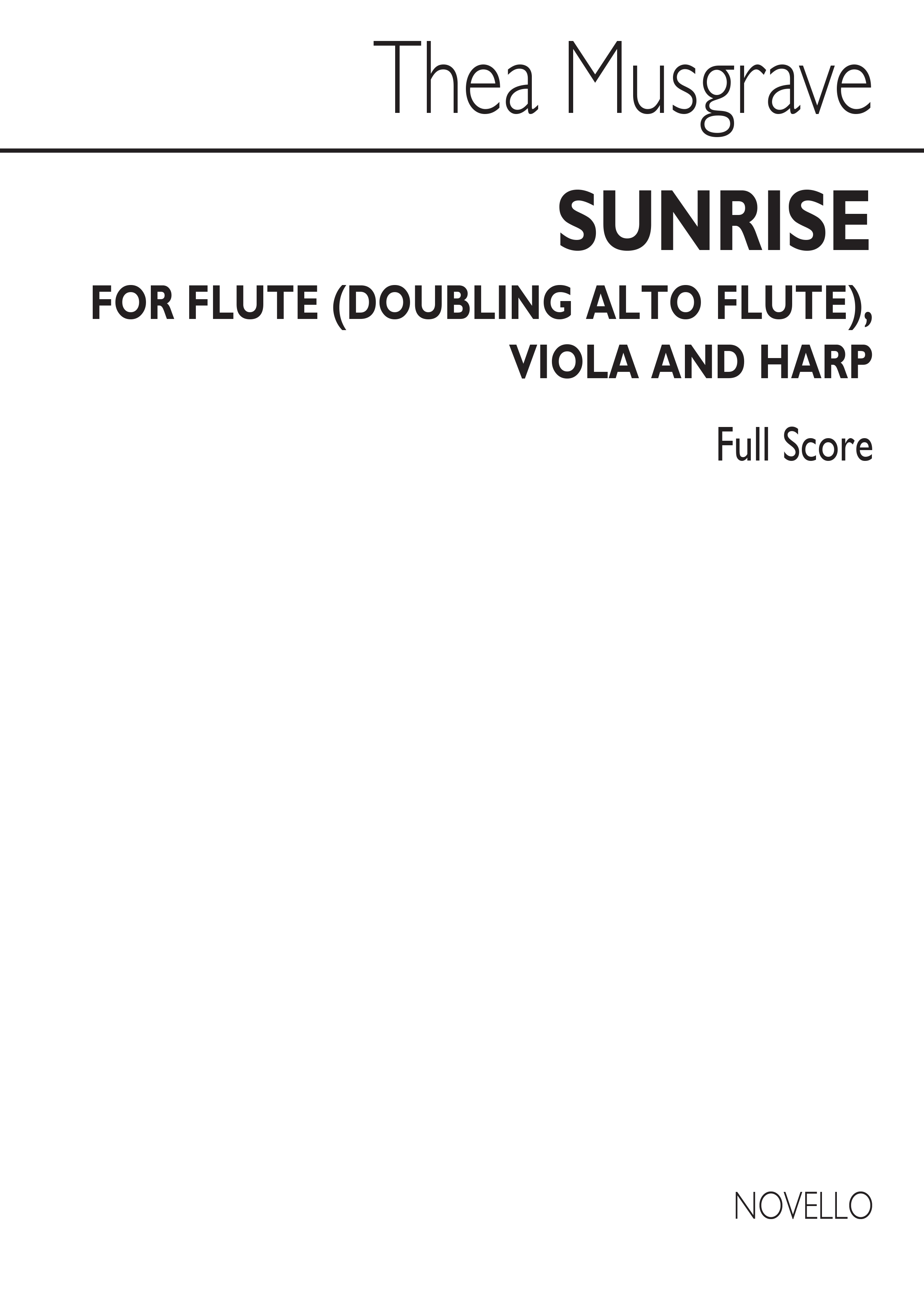 Thea Musgrave: Sunrise: Flute & Viola: Score and Parts