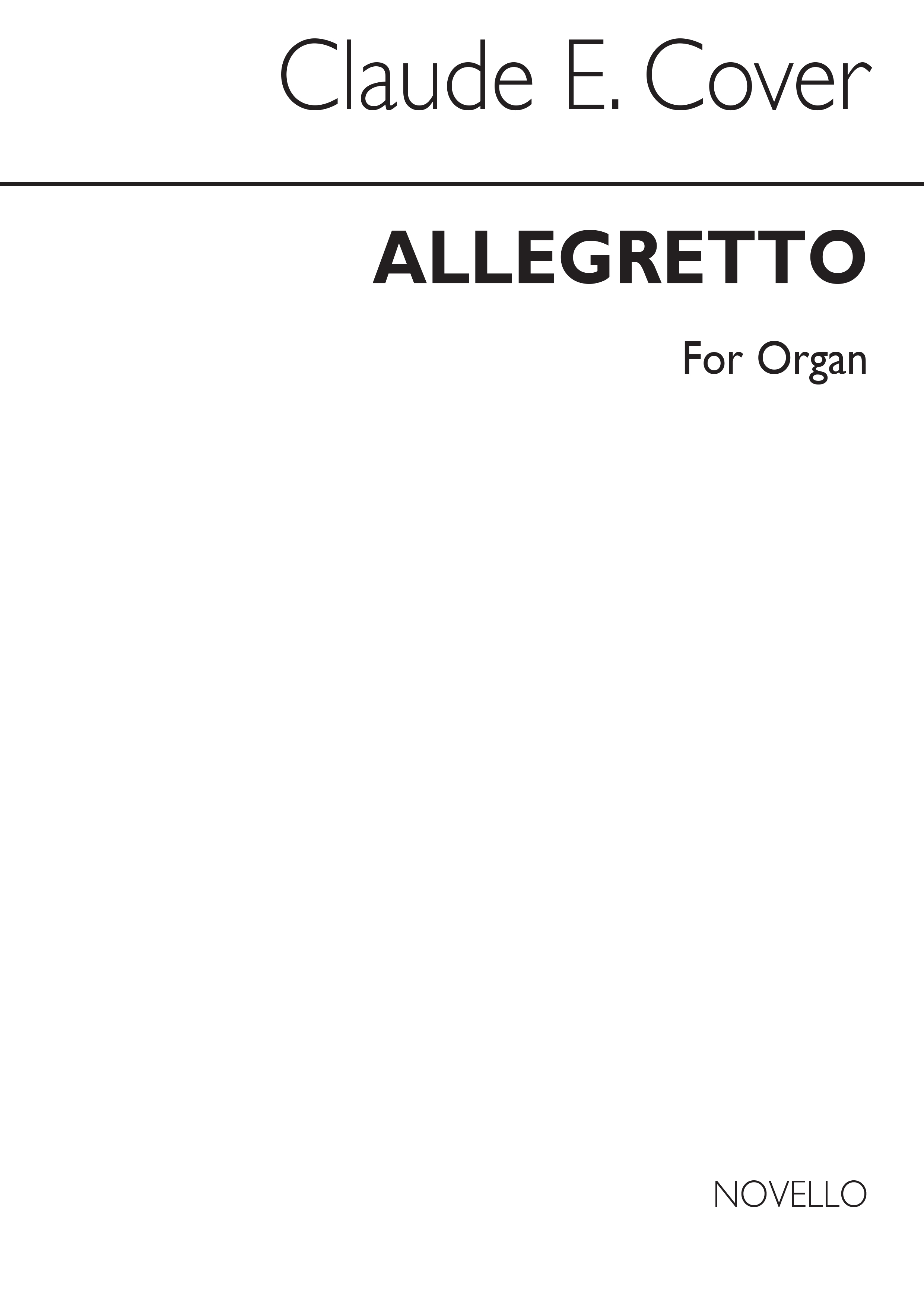 Claude E. Cover: Allegretto: Organ: Instrumental Work
