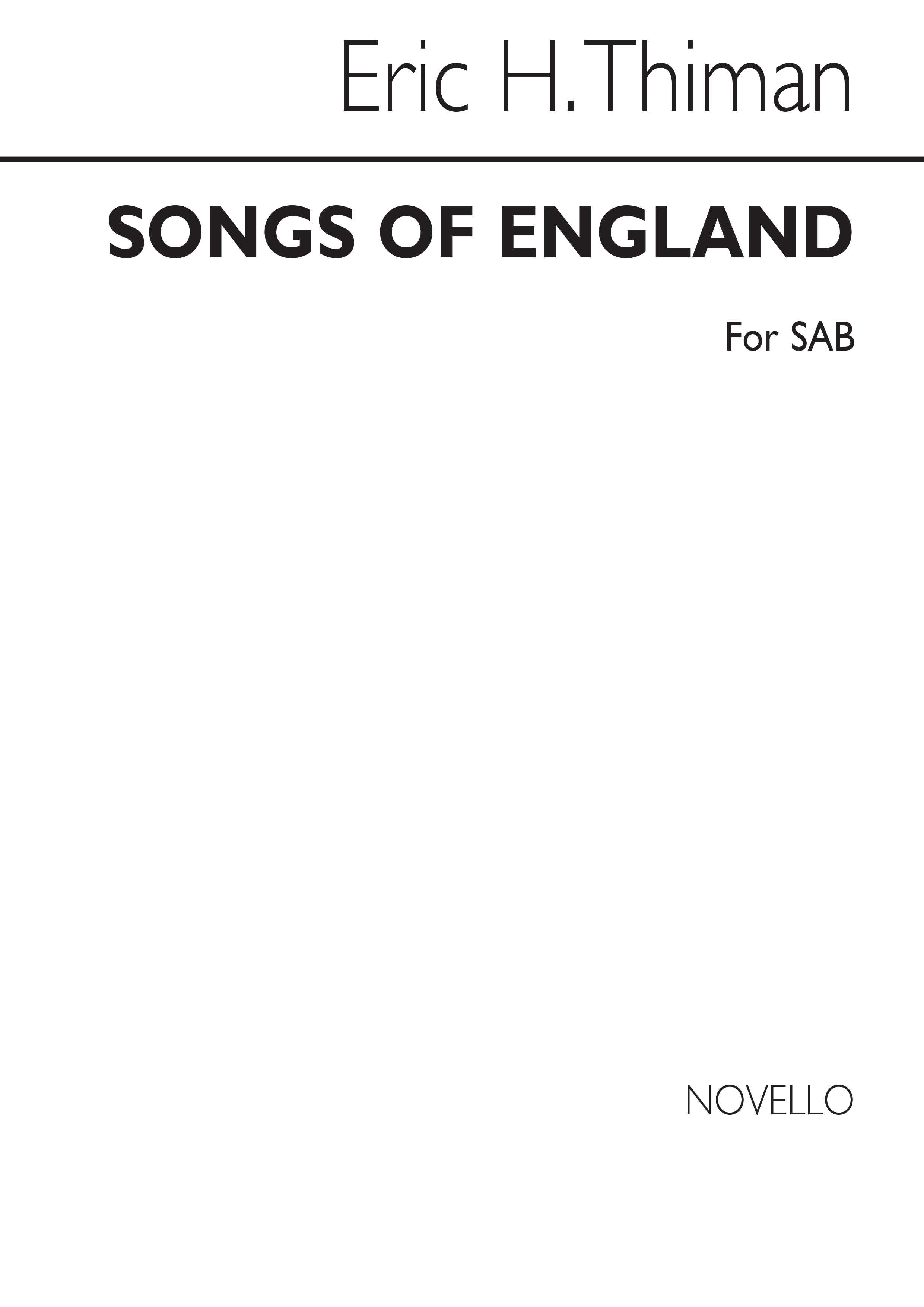 Eric Thiman: Eric Thiman: Songs of England: SATB: Vocal Score