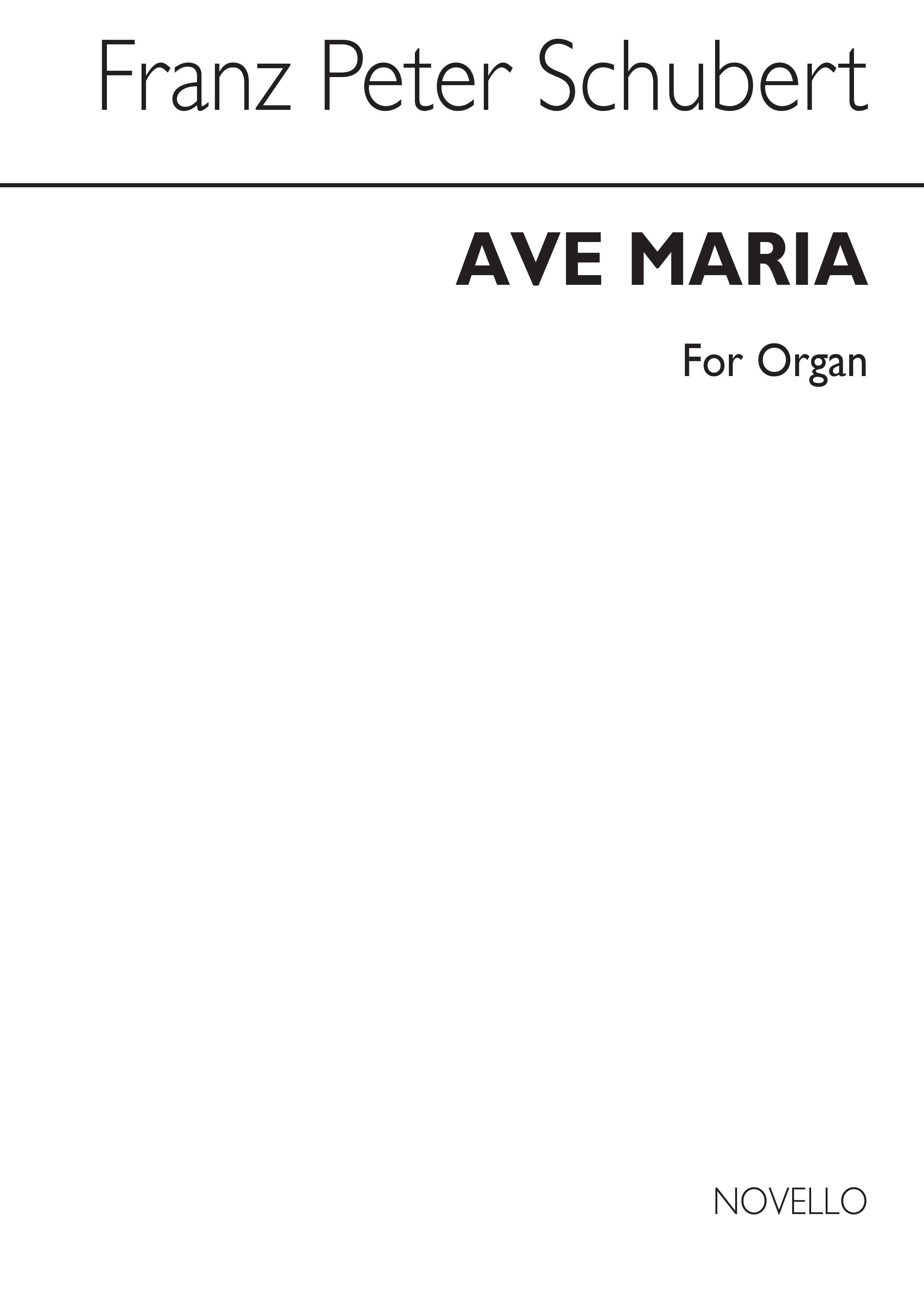 Franz Schubert Hugh Blair: Ave Maria: Organ: Instrumental Work