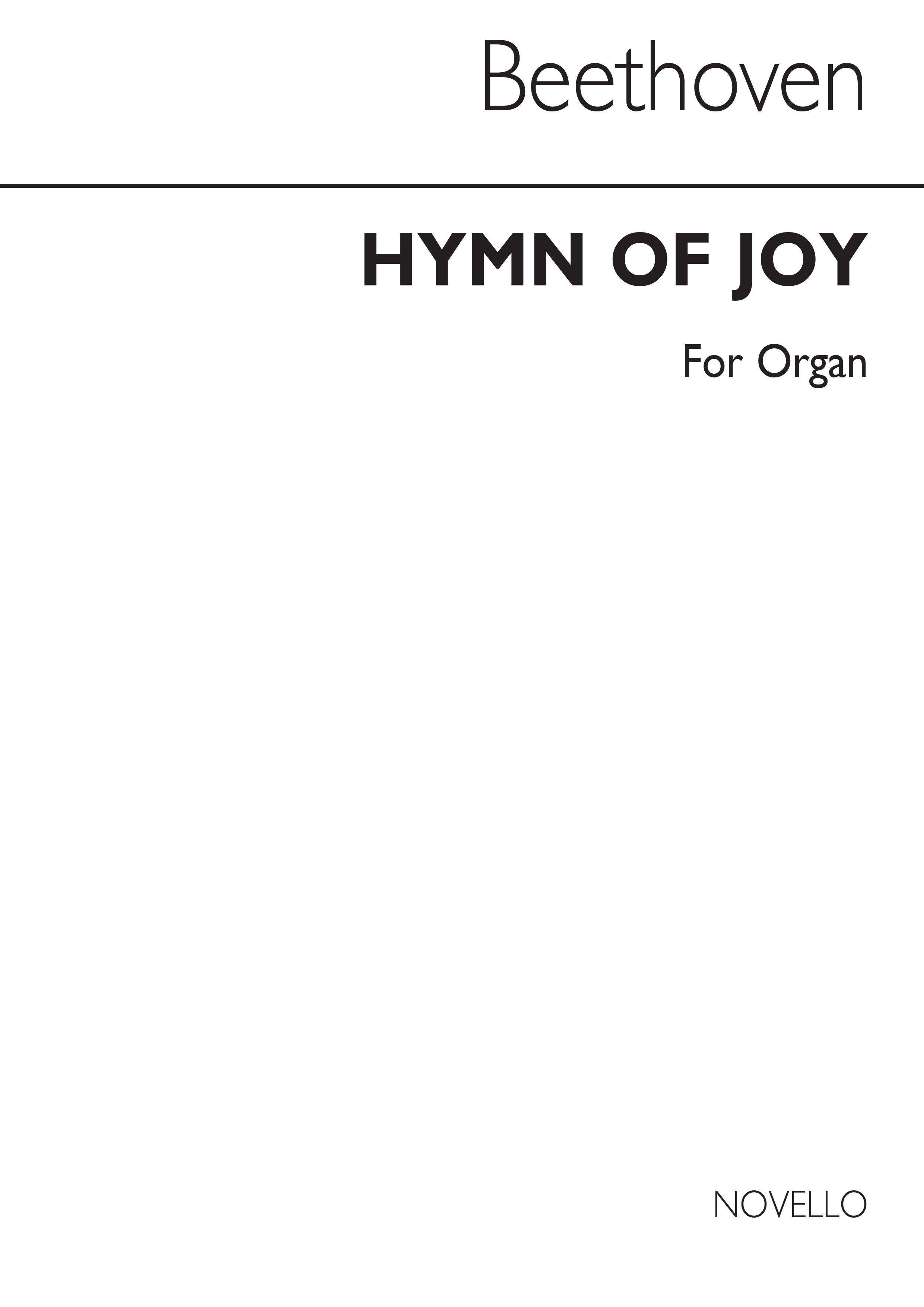 Ludwig van Beethoven: Hymn Of Joy for Organ: Organ: Instrumental Work